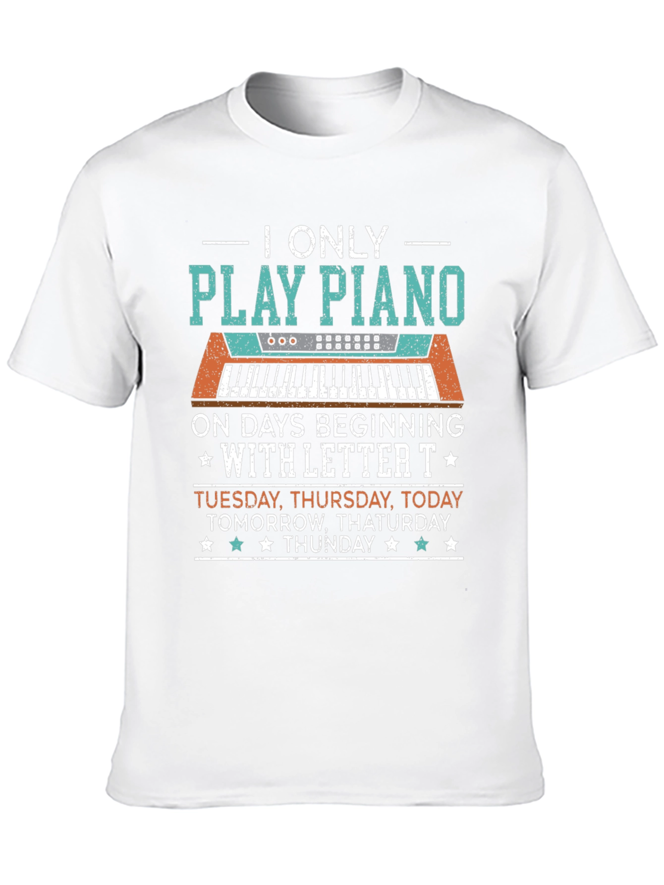 Black Piano Player T-Shirt: Days Beginning with "T" view 10