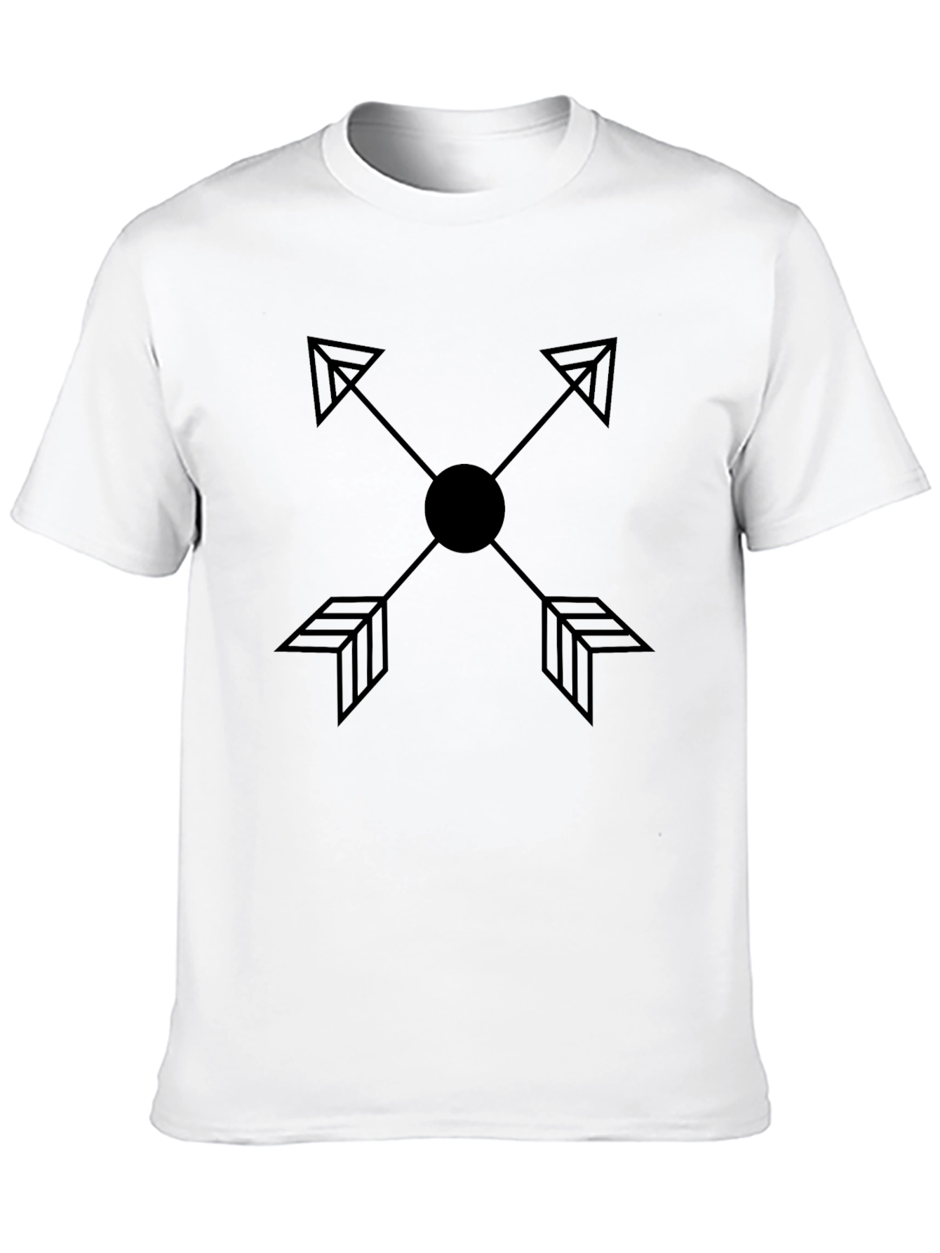Black Minimalist Arrow Graphic Black T-Shirt view 10