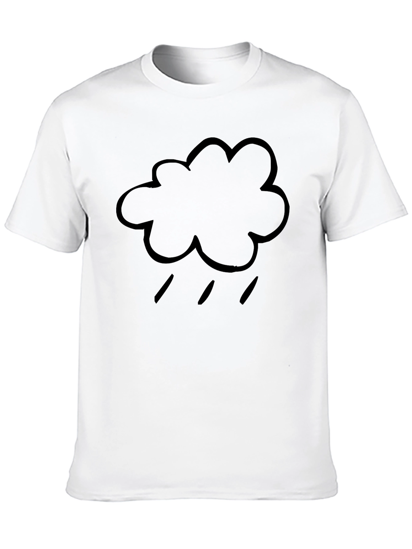 Black Rainy Cloud Graphic Black T-Shirt view 10