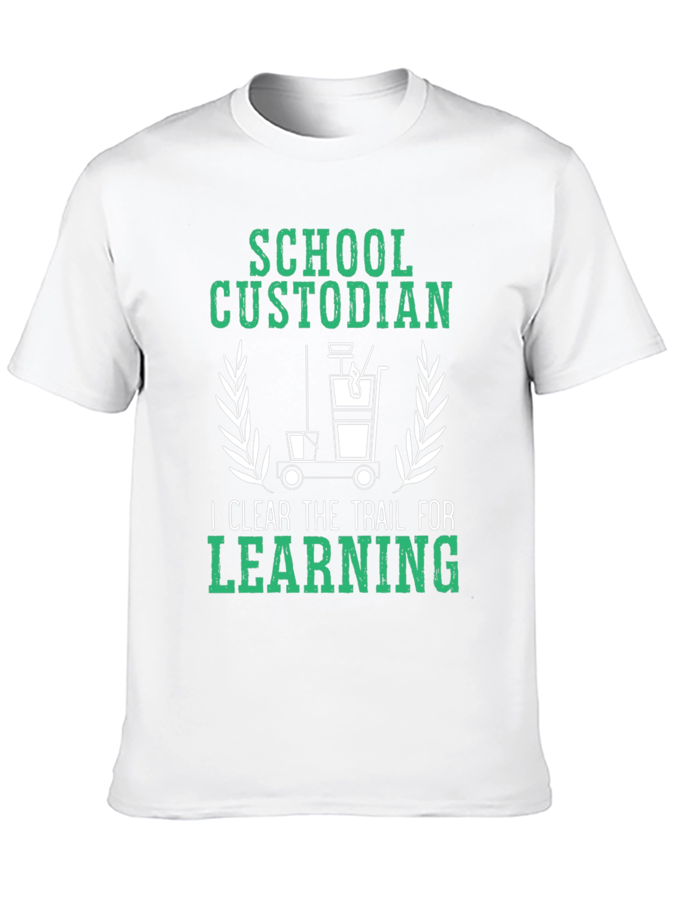 Black School Custodian T-Shirt: Clear the Trail for Learning view 10