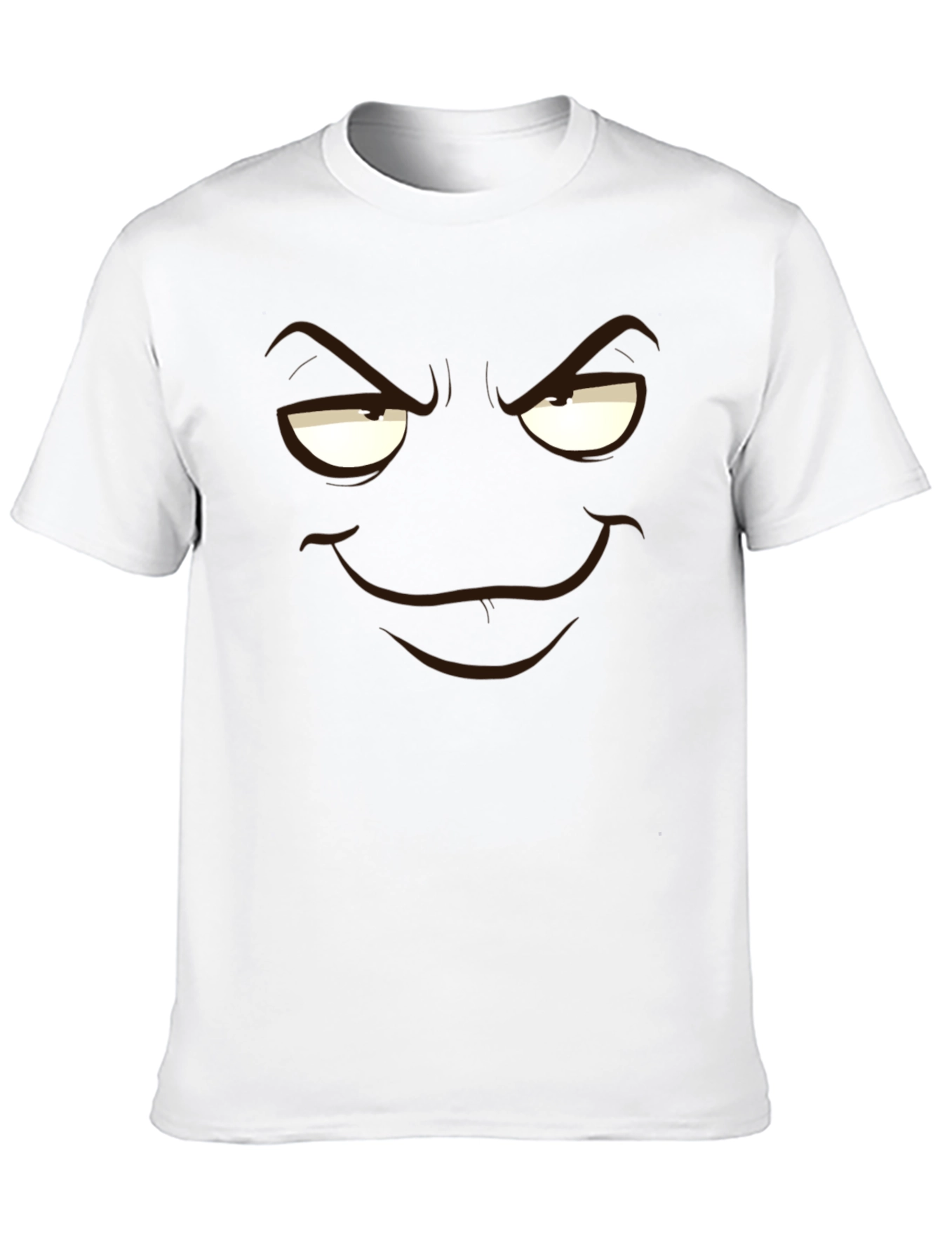 Black Men's Black T-Shirt with Mischievous Face Graphic view 10