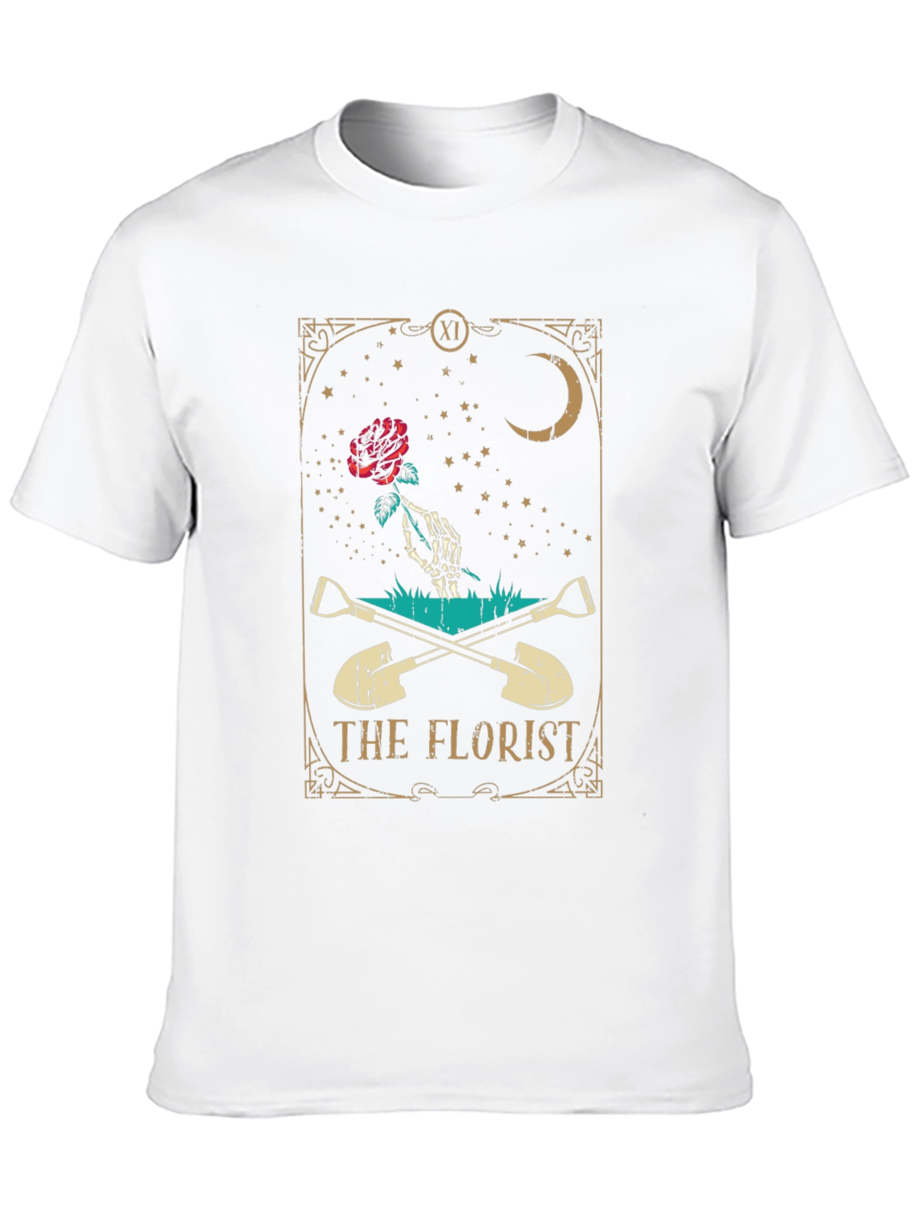 Black The Florist Tarot Card T-Shirt - Unique Graphic Tee view 10