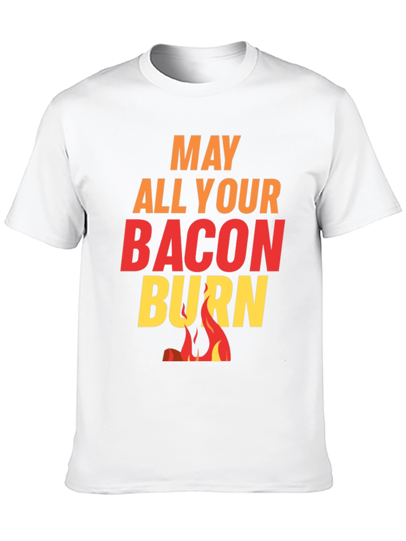 Black May All Your Bacon Burn Novelty Graphic Tee view 10