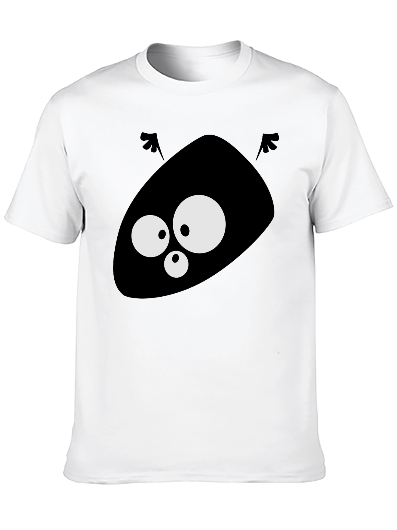 Black Funny Alien Face Graphic Black T-Shirt view 10