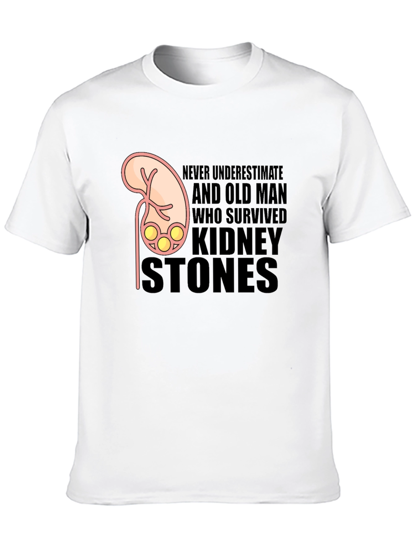 Black Kidney Stone Survivor T-Shirt - Funny Graphic Tee view 10