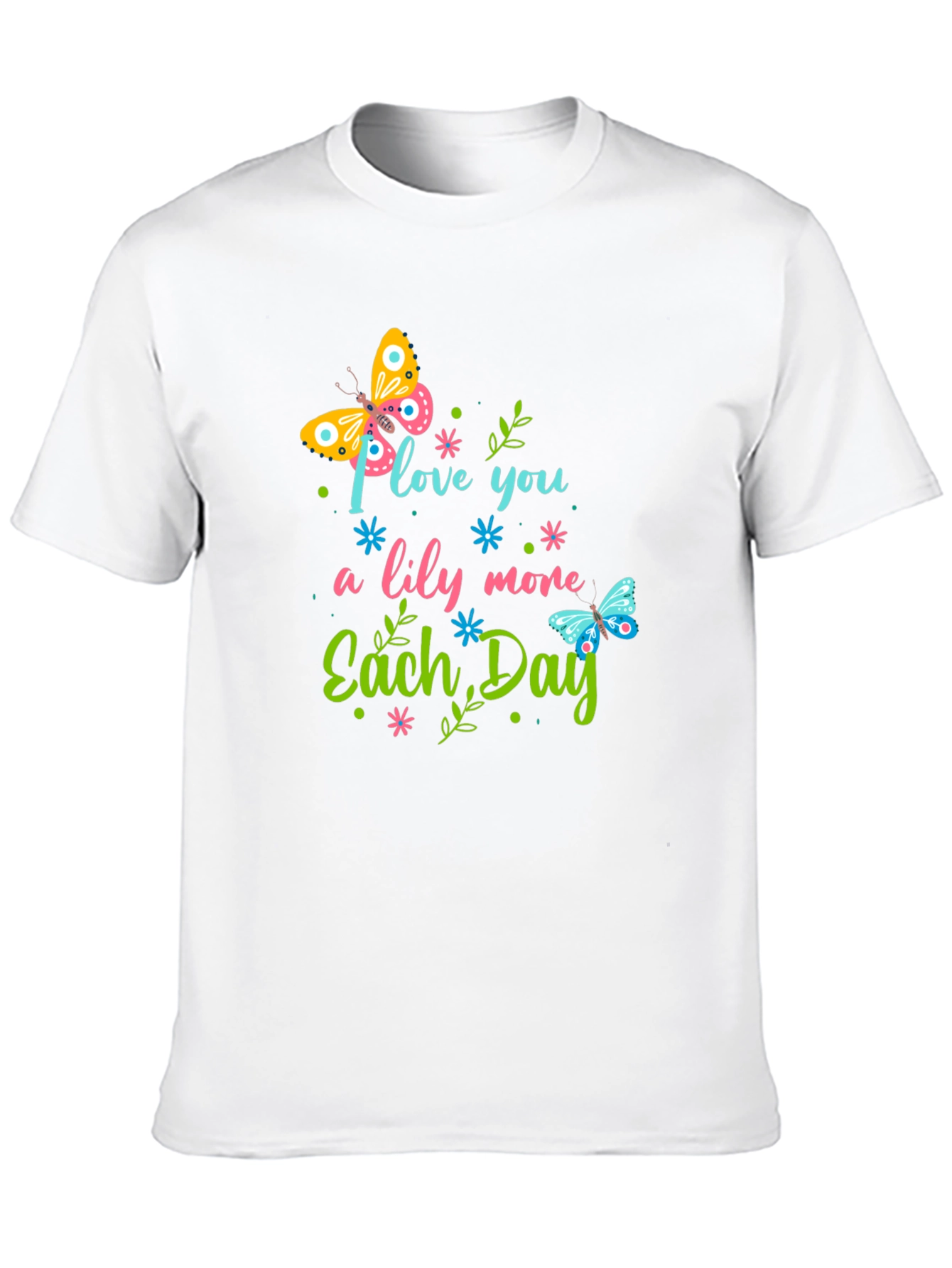 Black I Love You More Each Day Butterfly Graphic Tee view 10