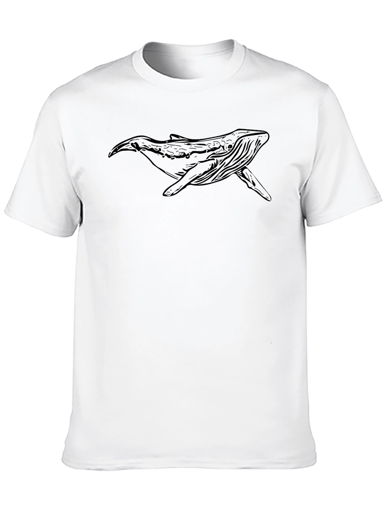 Black Whale Graphic Tee - Stylish Black Cotton T-Shirt view 10