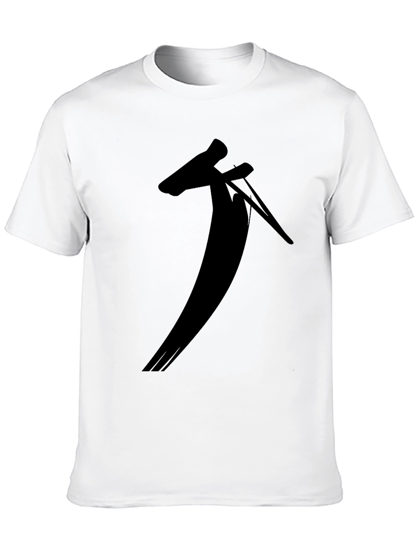 Black Black T-Shirt with Unique Silhouette Design view 10
