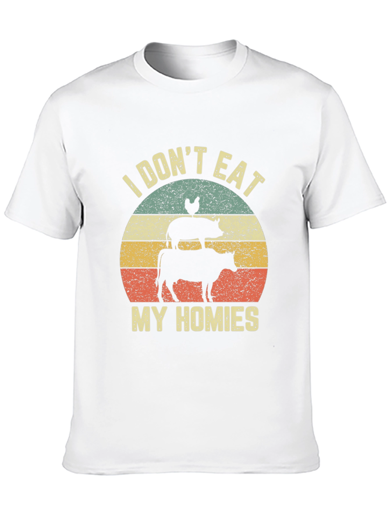 Black Vegan T-Shirt - "I Don't Eat My Homies" Animal Lover Tee view 10