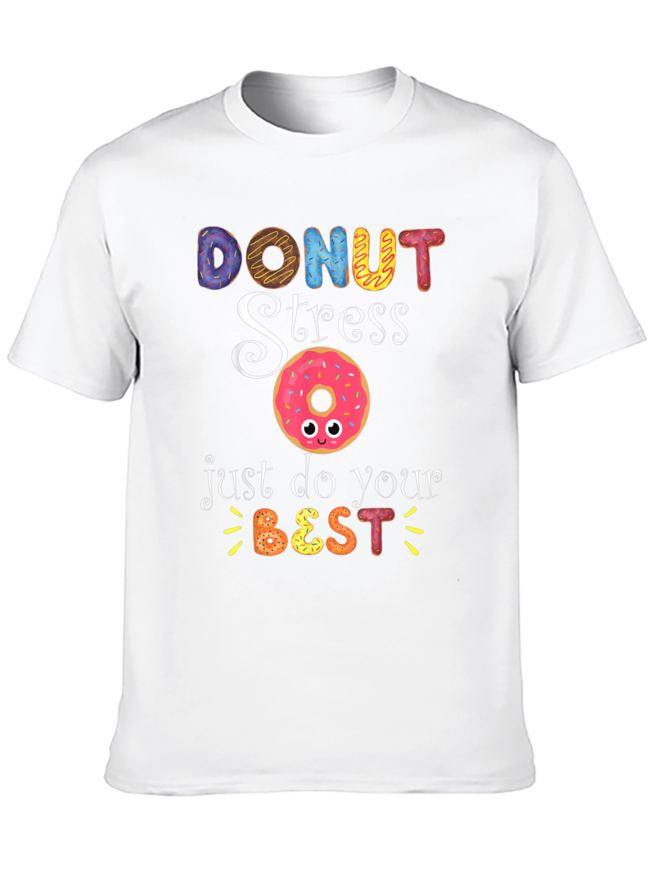 Black Donut Stress Funny Graphic T-Shirt view 10