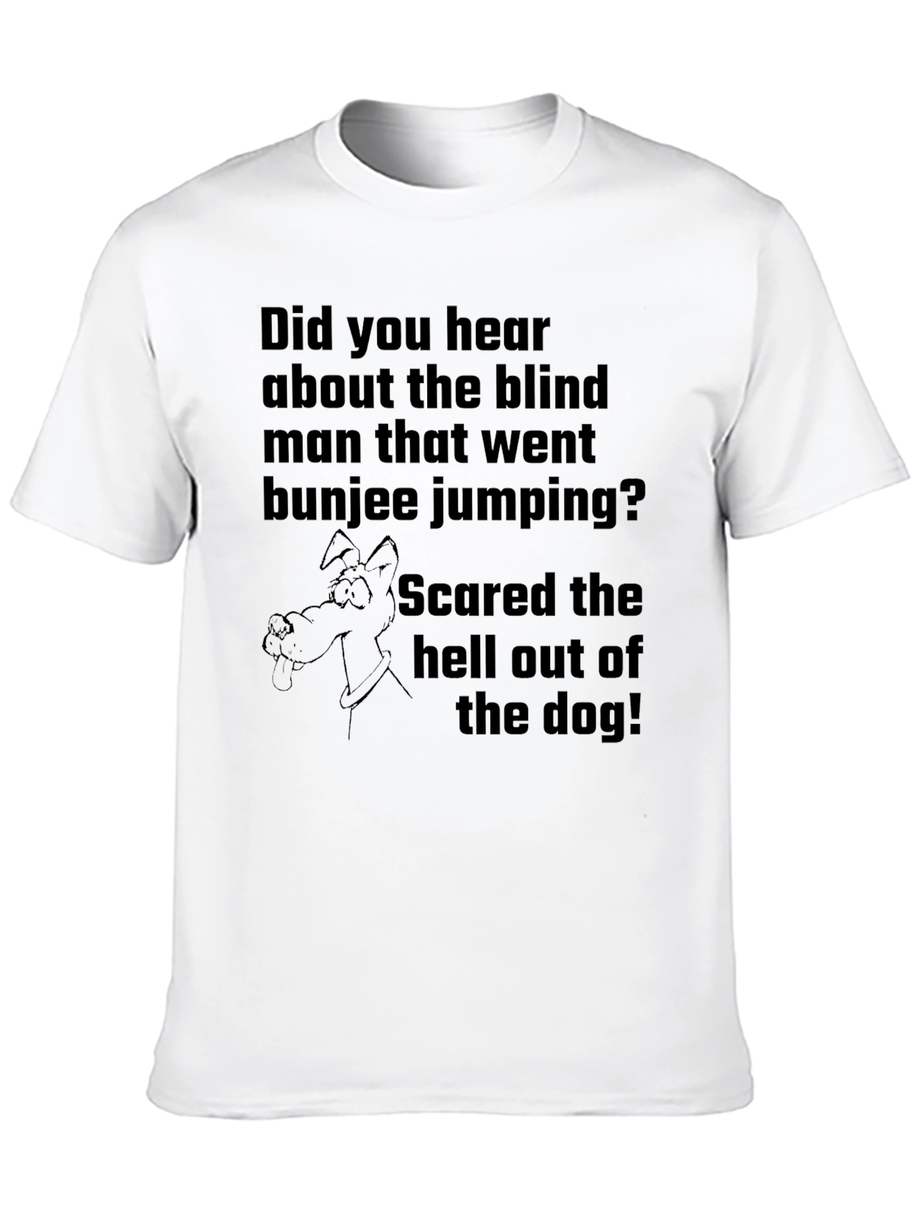 Black Blind Bungee Jumper Dog Humor T-Shirt view 10