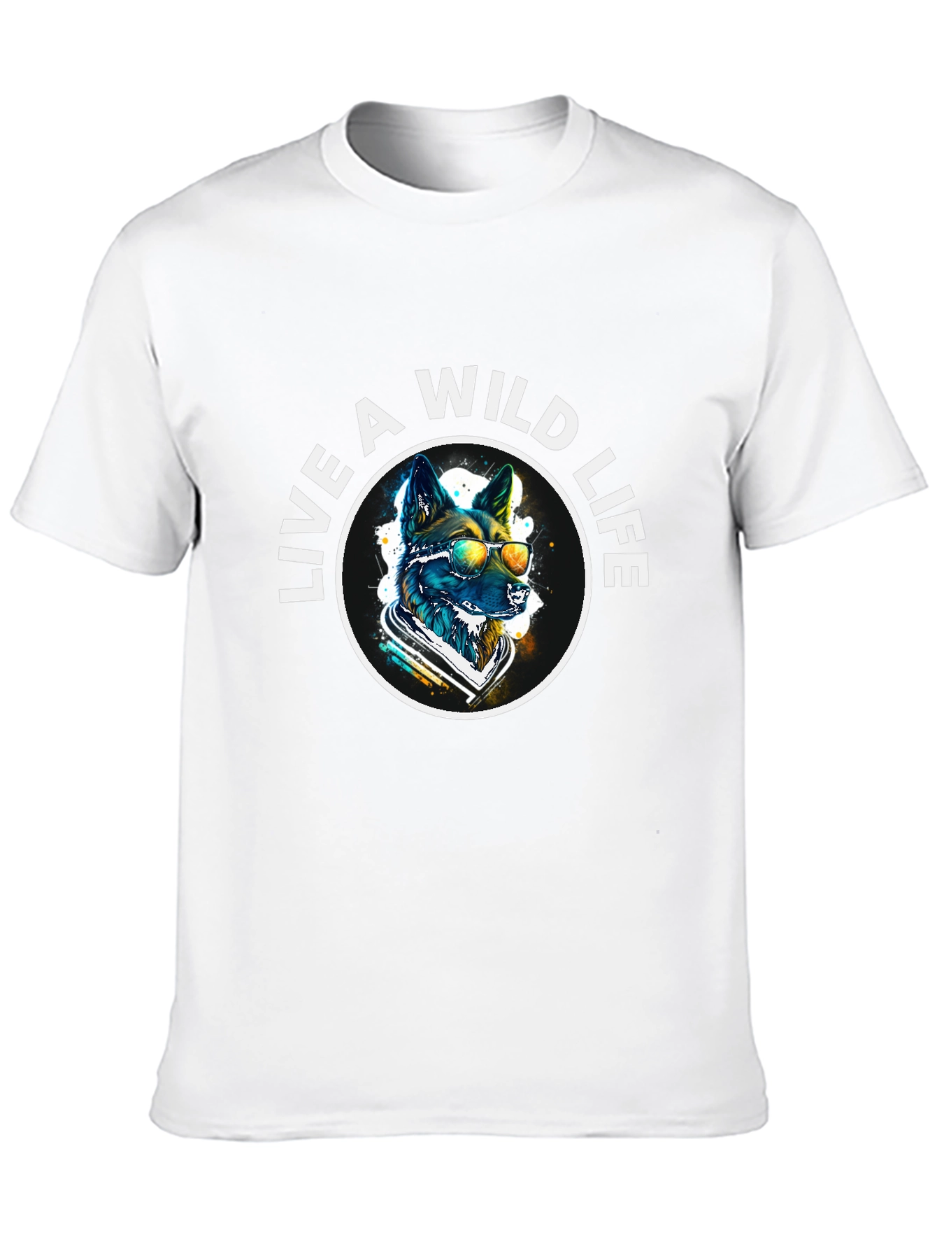 Black Live A Wild Life T-Shirt - Cool Dog Design view 10