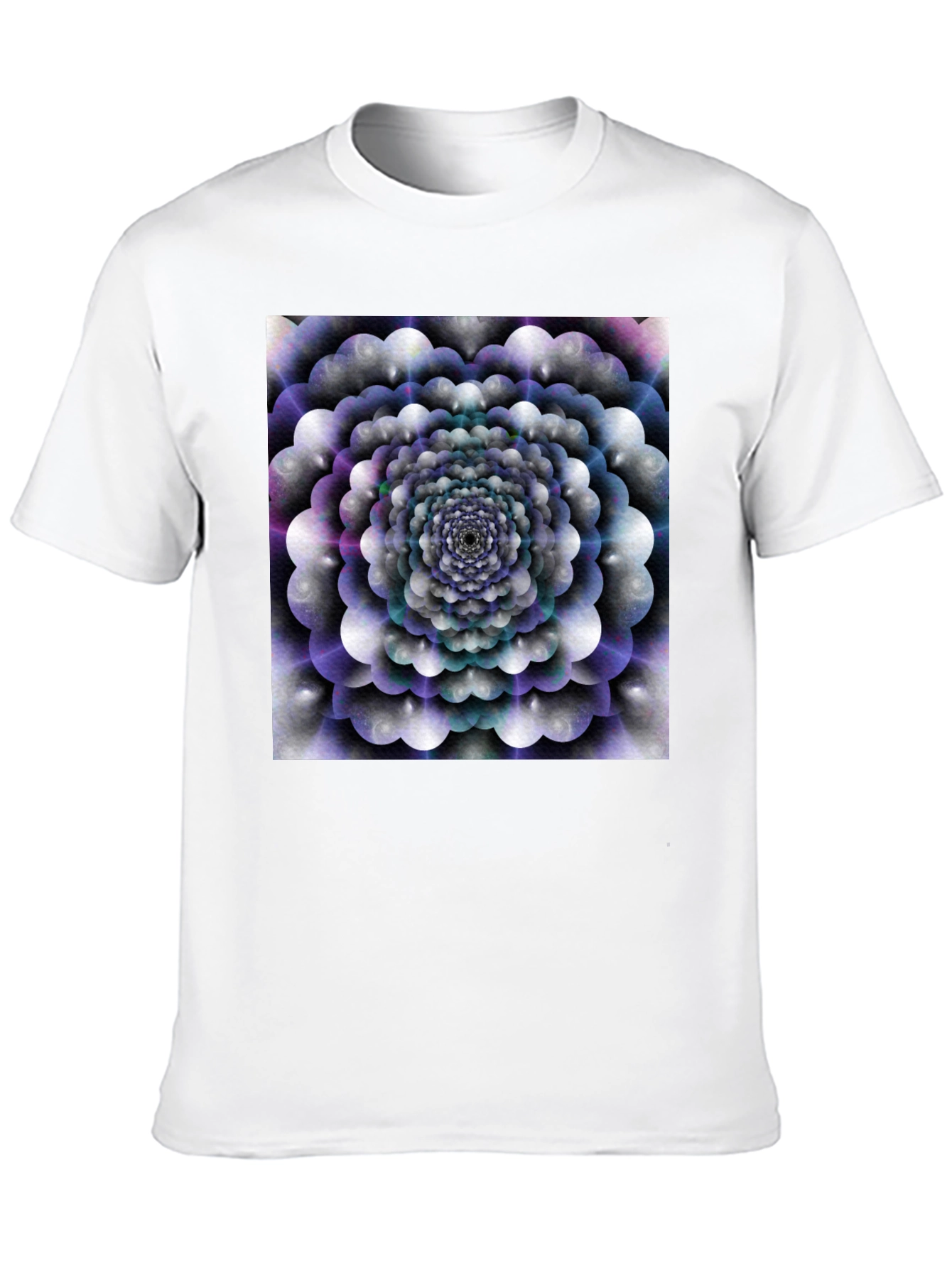 Black Abstract Floral T-Shirt - Black Cotton Tee view 10