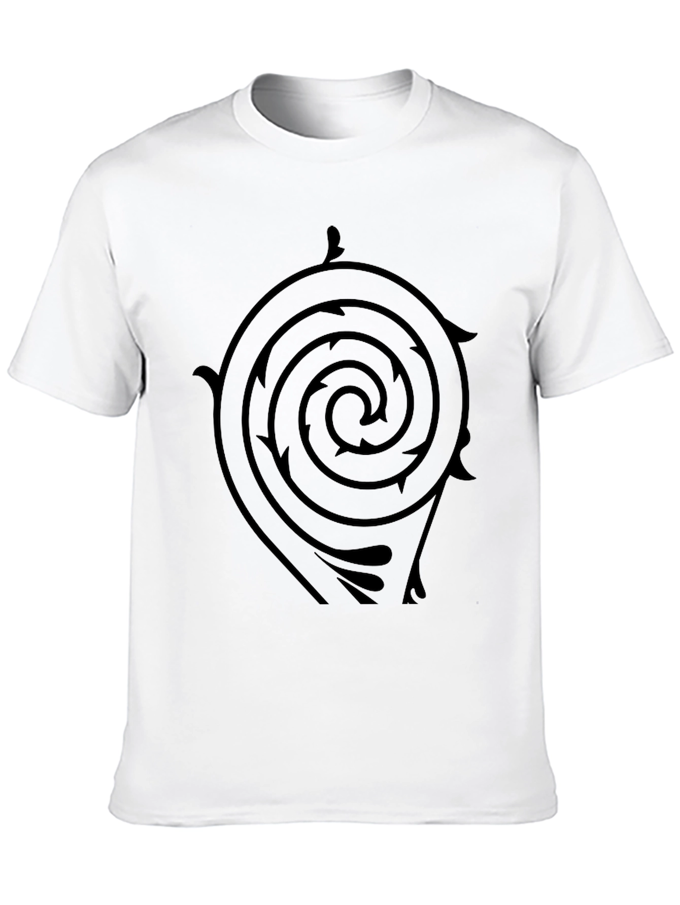 Black T-Shirt with Spiral Arrow Design - 10