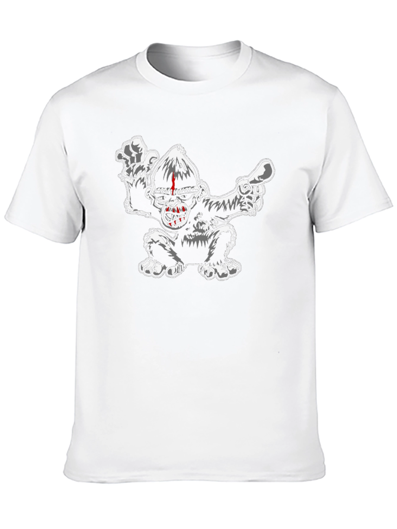 Black Cartoon Gorilla Graphic Black T-Shirt view 10