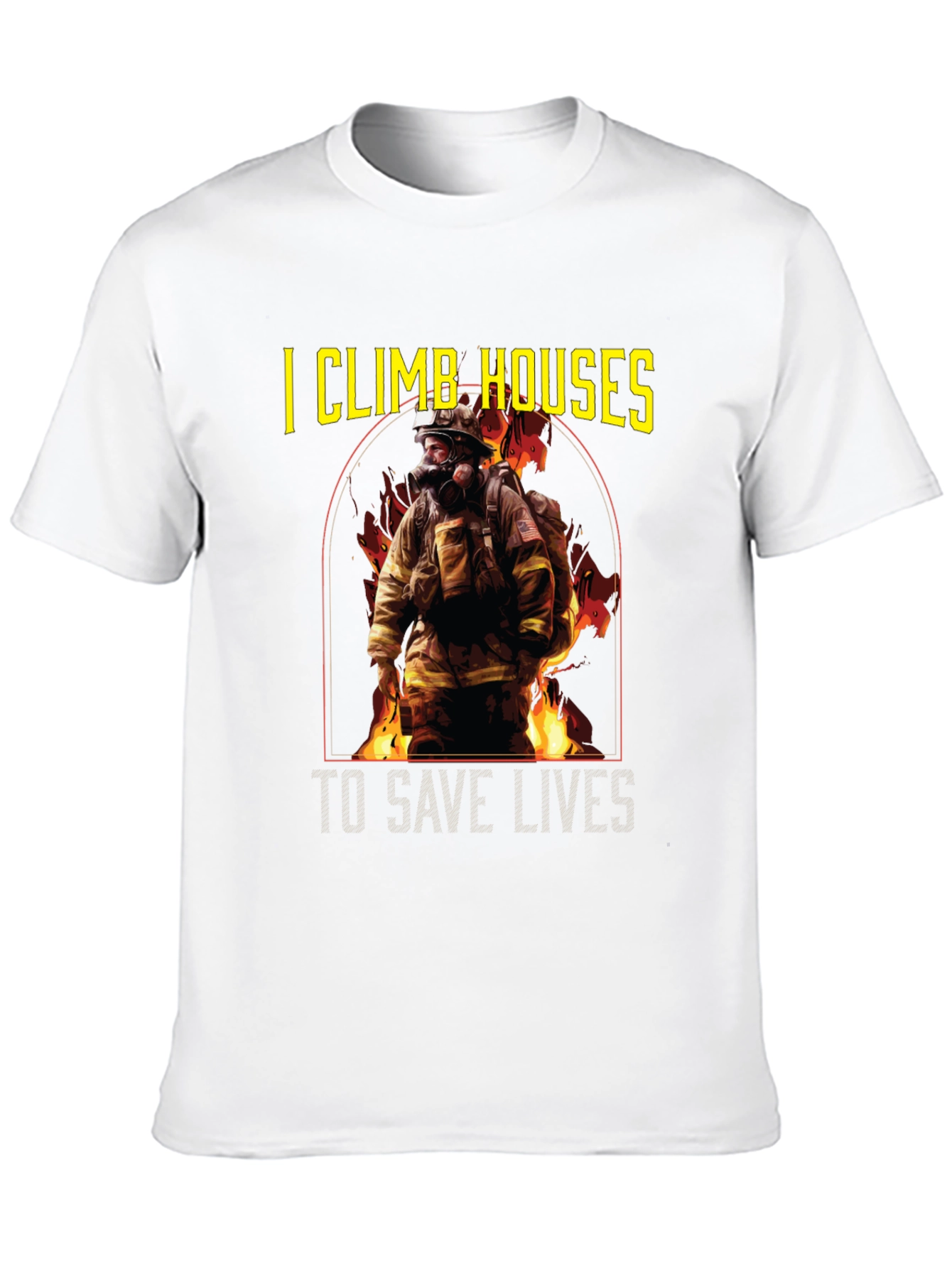 Black Firefighter T-Shirt - I Climb Houses To Save Lives view 10