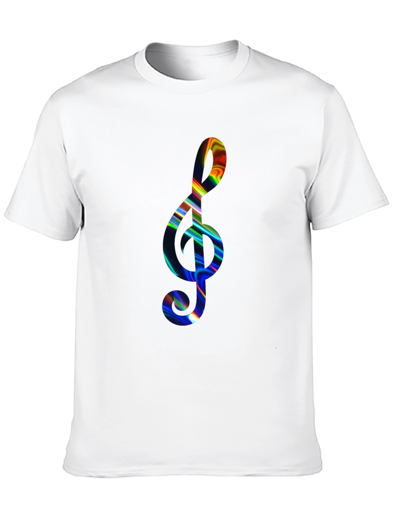 Black Rainbow Treble Clef Black T-Shirt view 10