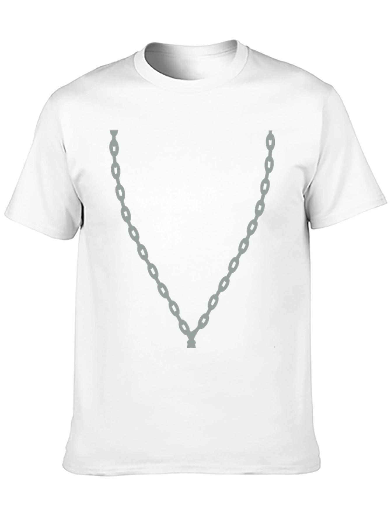 Men's Black T-Shirt with Chain Graphic - 10