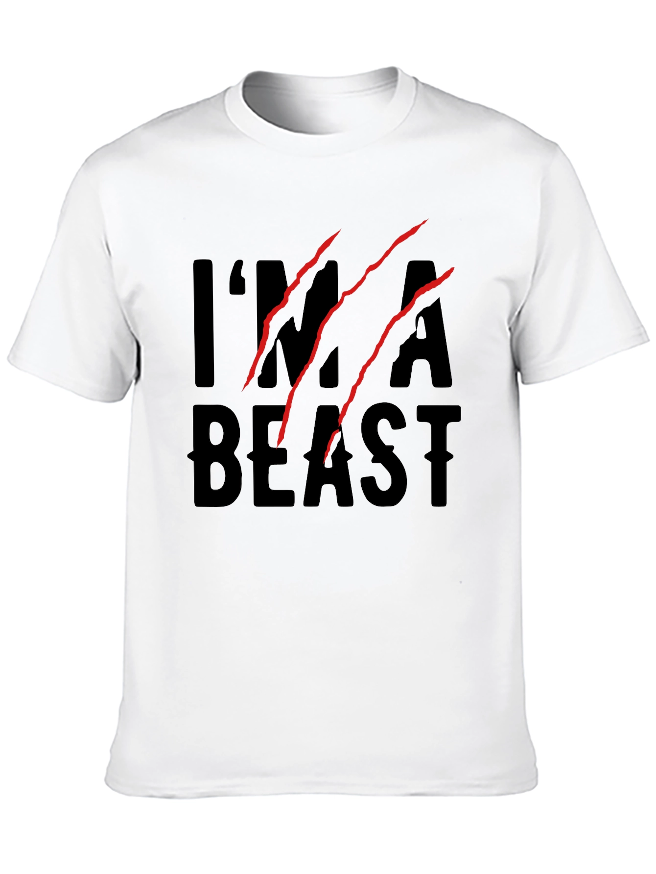 Black I'm a Beast Claw Graphic T-Shirt - Black Cotton Blend view 10