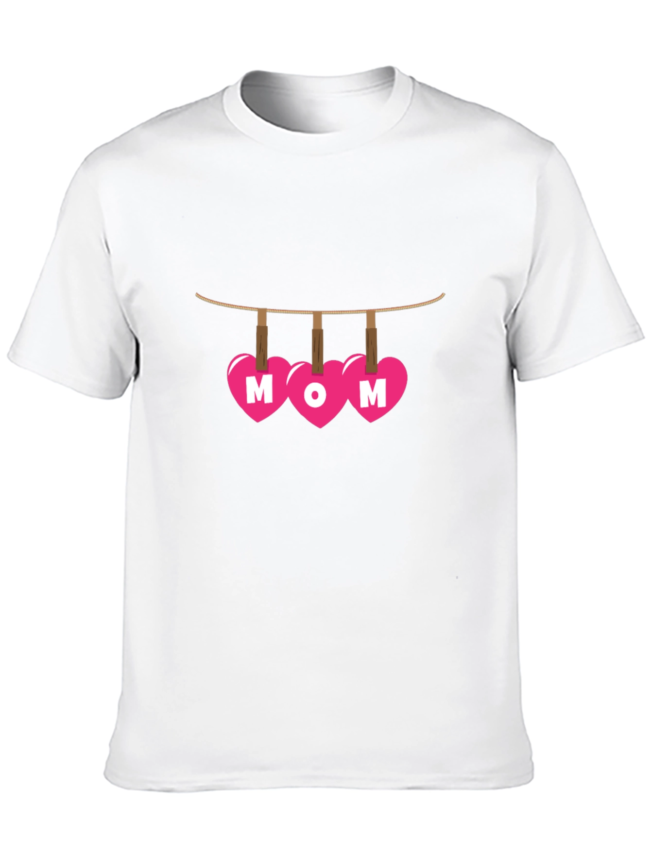Black Mom Heart Clothesline Graphic T-Shirt view 10