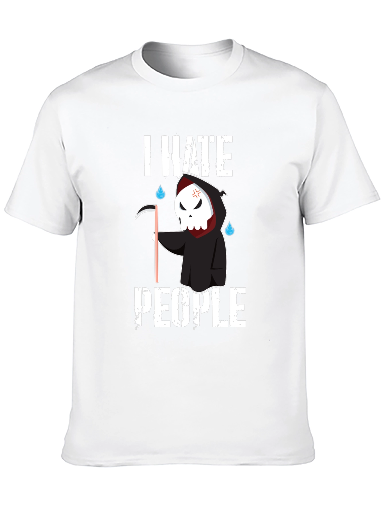Black I Hate People Grim Reaper Graphic Tee view 10
