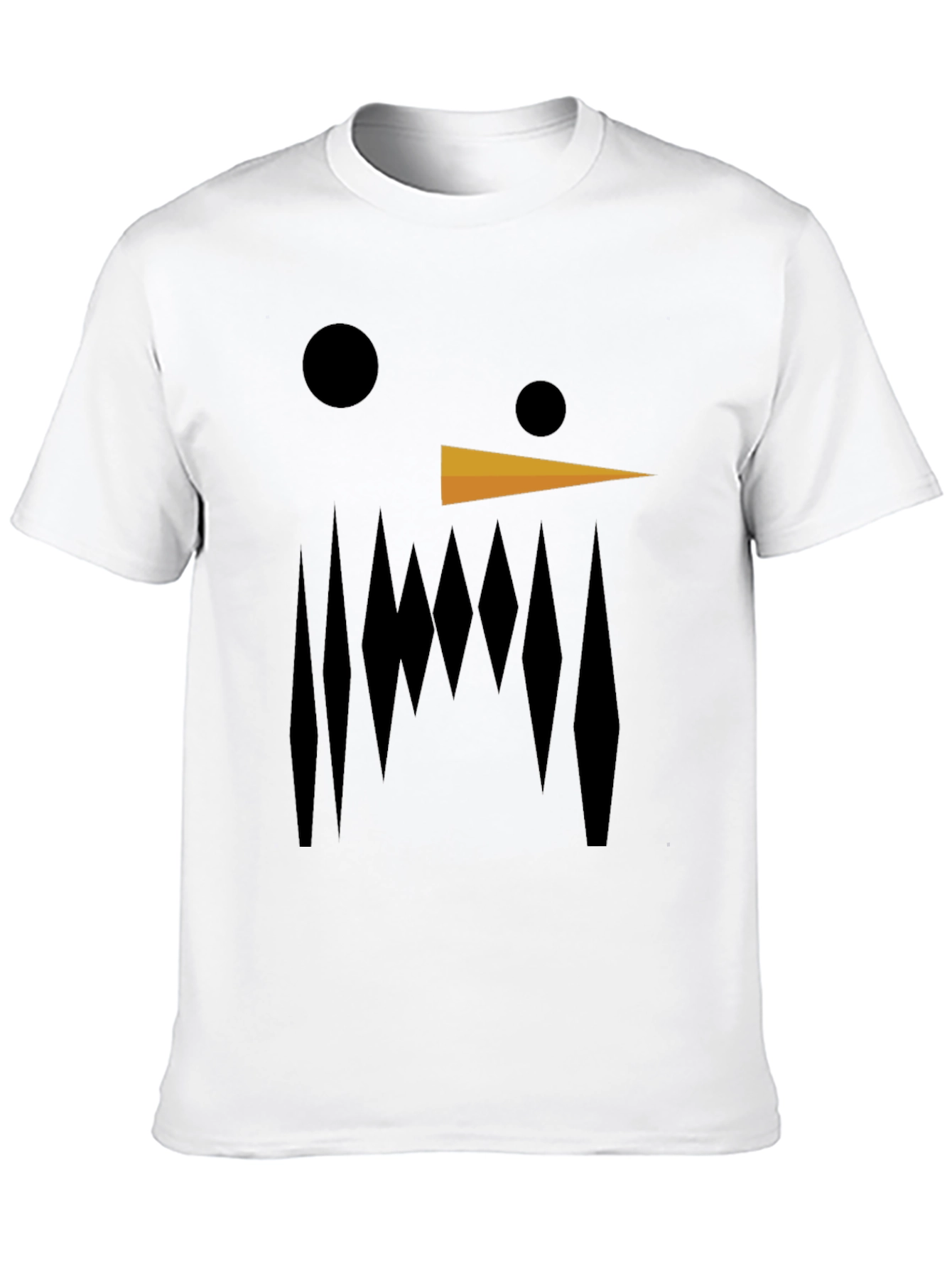 Black Abstract Snowman Graphic Tee - Black Cotton Blend view 10