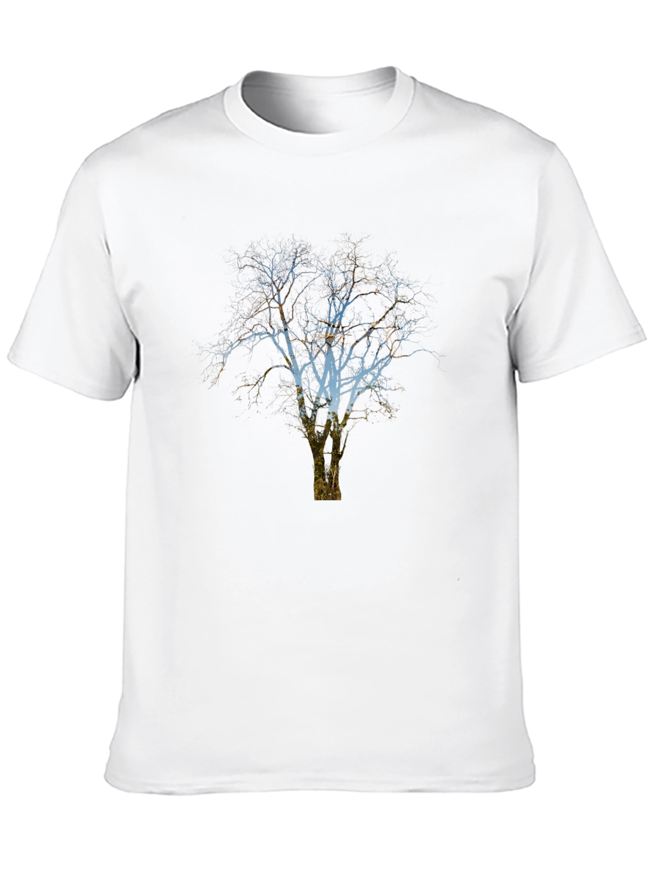 Black Men's Black T-Shirt with Tree Graphic view 10