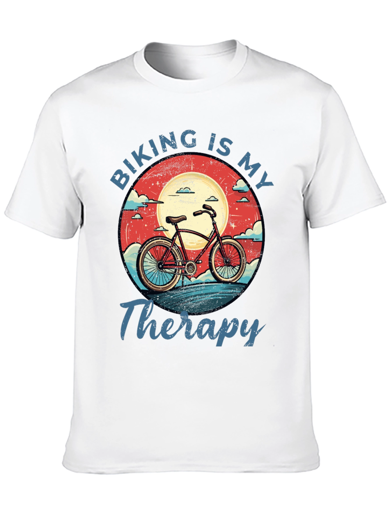 Black Biking is My Therapy Graphic T-Shirt view 10