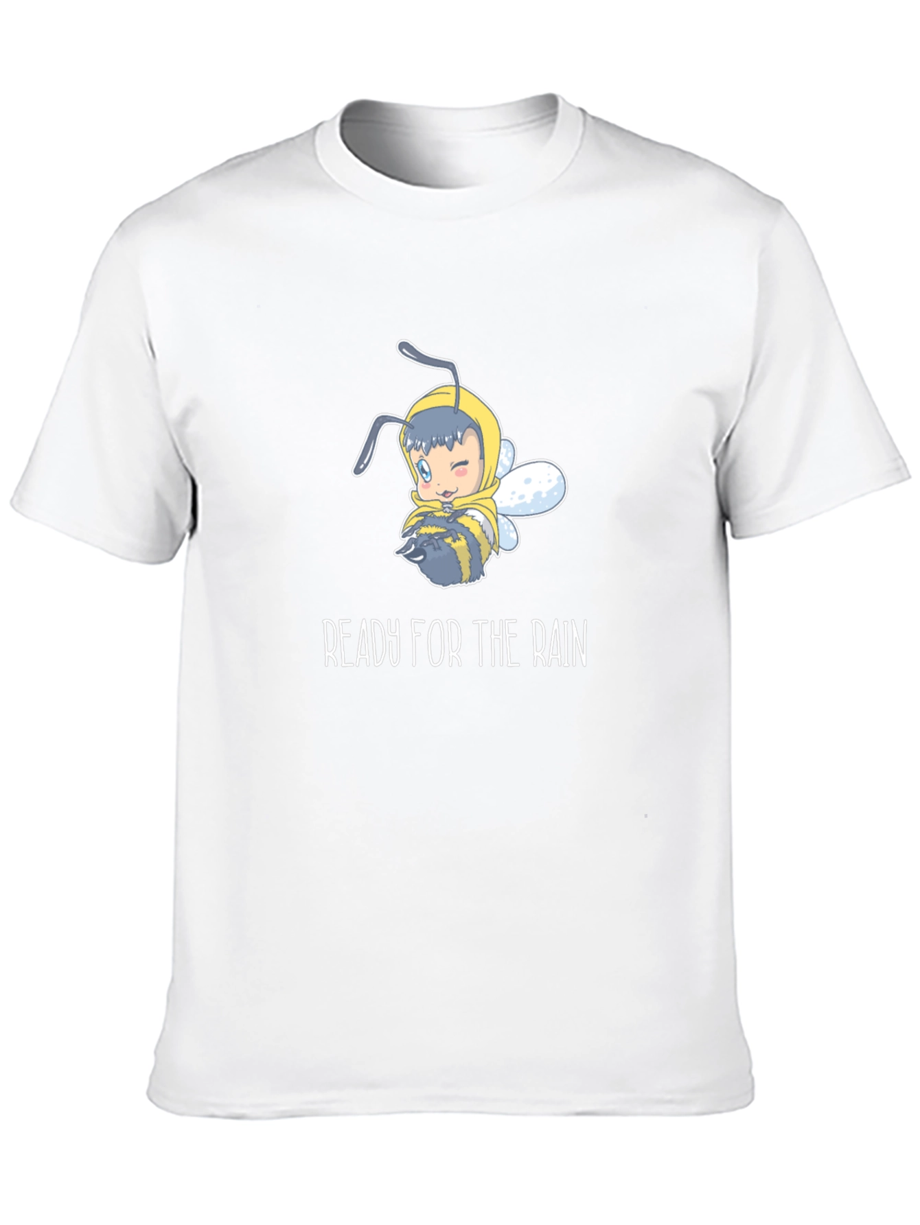 Black Ready for the Rain Cartoon Bee T-Shirt view 10