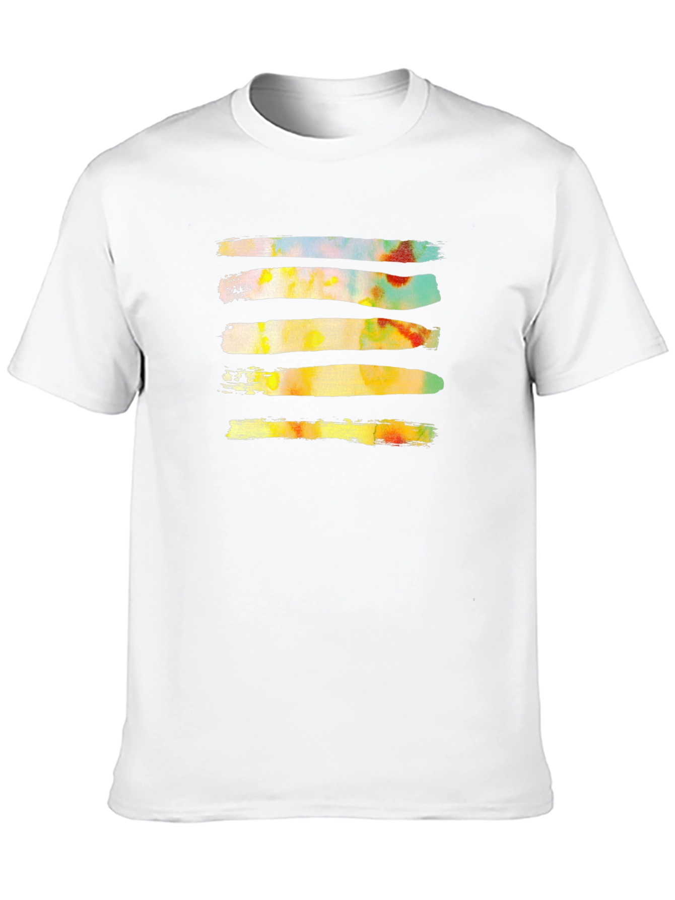 Black Abstract Brushstroke Graphic Tee - Black Cotton Casual T-Shirt view 10