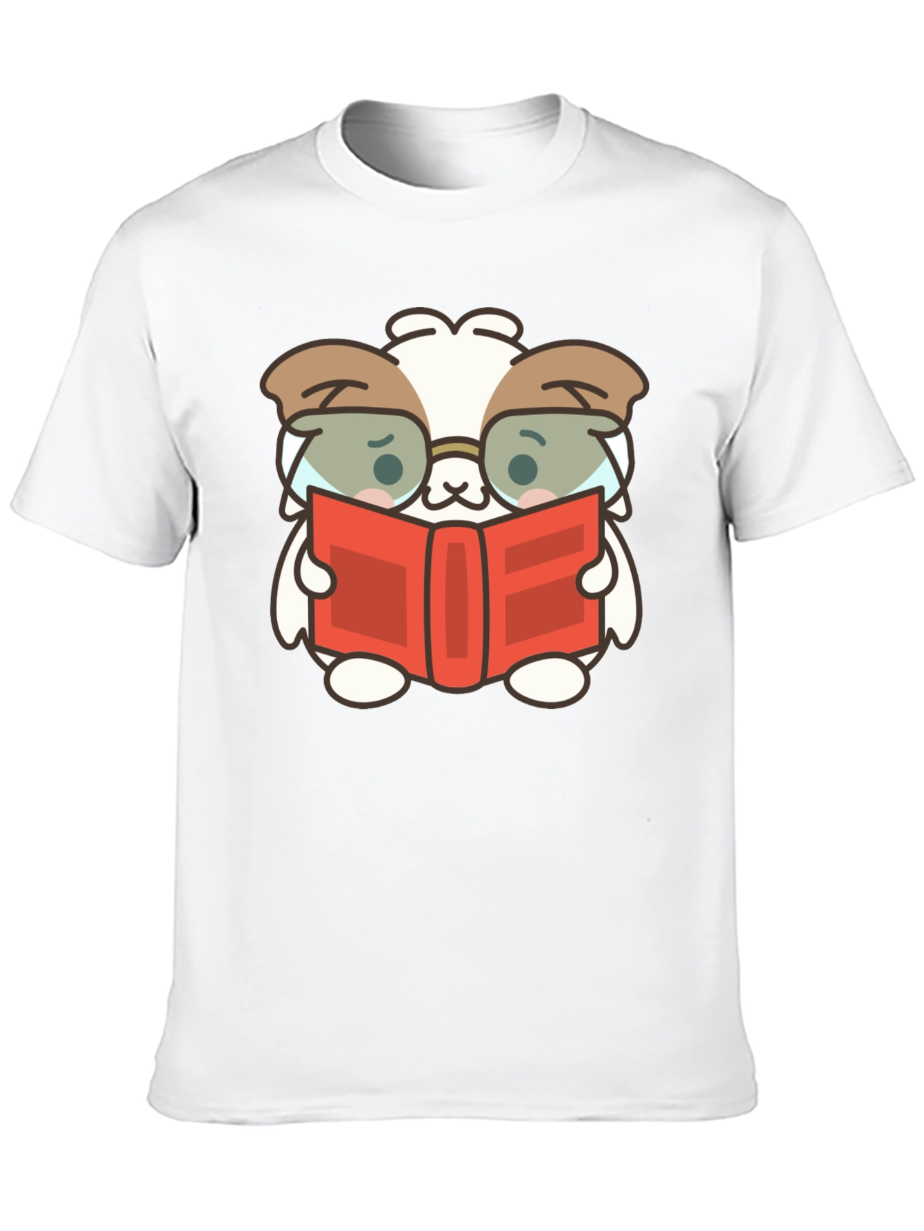 Black Cute Book Reading Dog T-Shirt - Black view 10