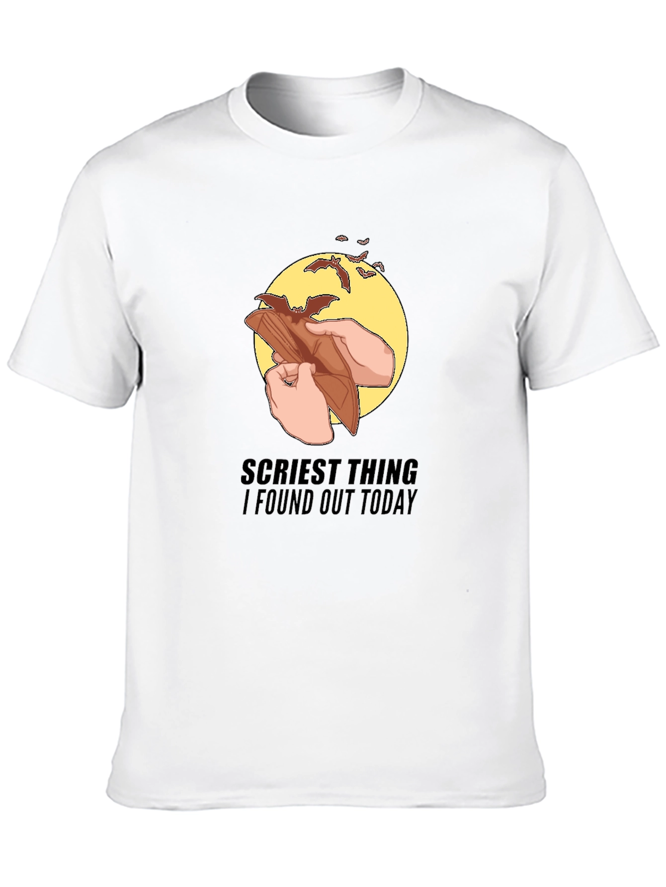 Black Scariest Thing T-Shirt: Bats in Wallet Graphic Tee view 10