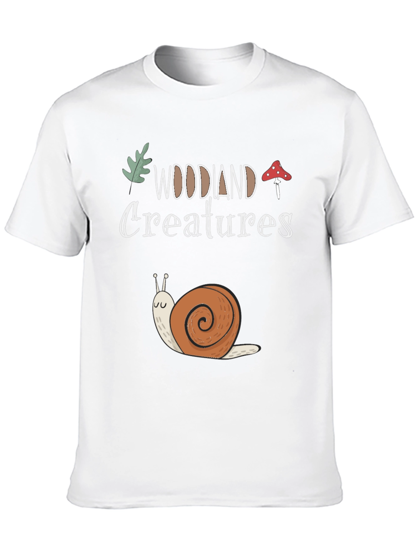 Black Woodland Creatures Snail Graphic T-Shirt view 10