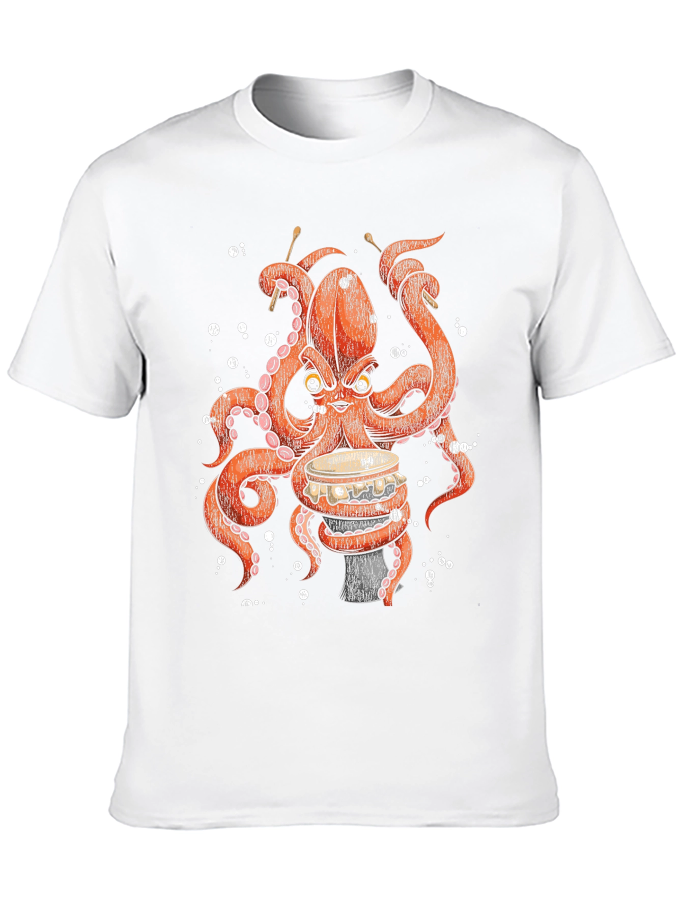 Black Octopus Drummer T-Shirt - Unique Graphic Tee view 10