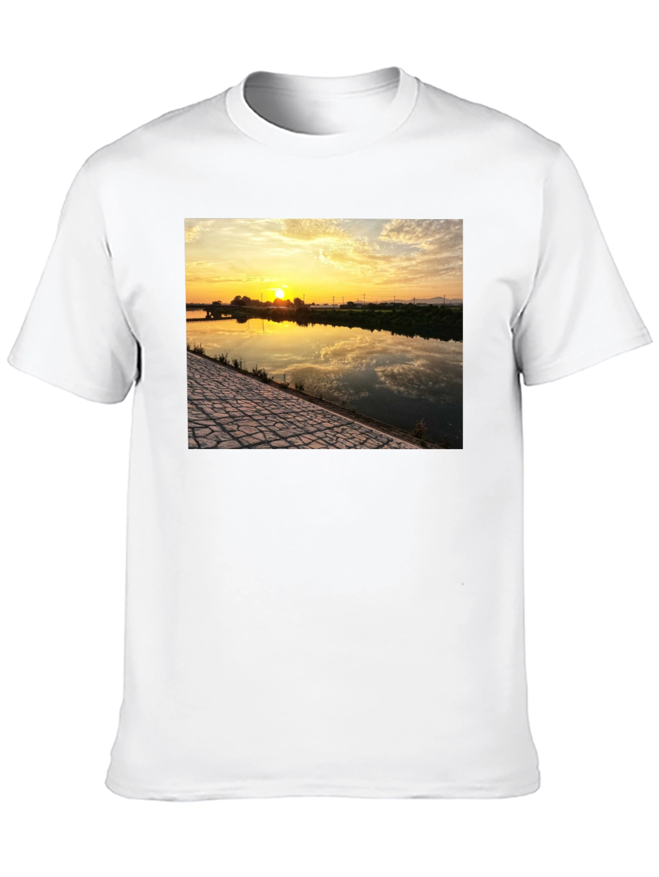Black Sunset River Graphic Tee - Black view 10