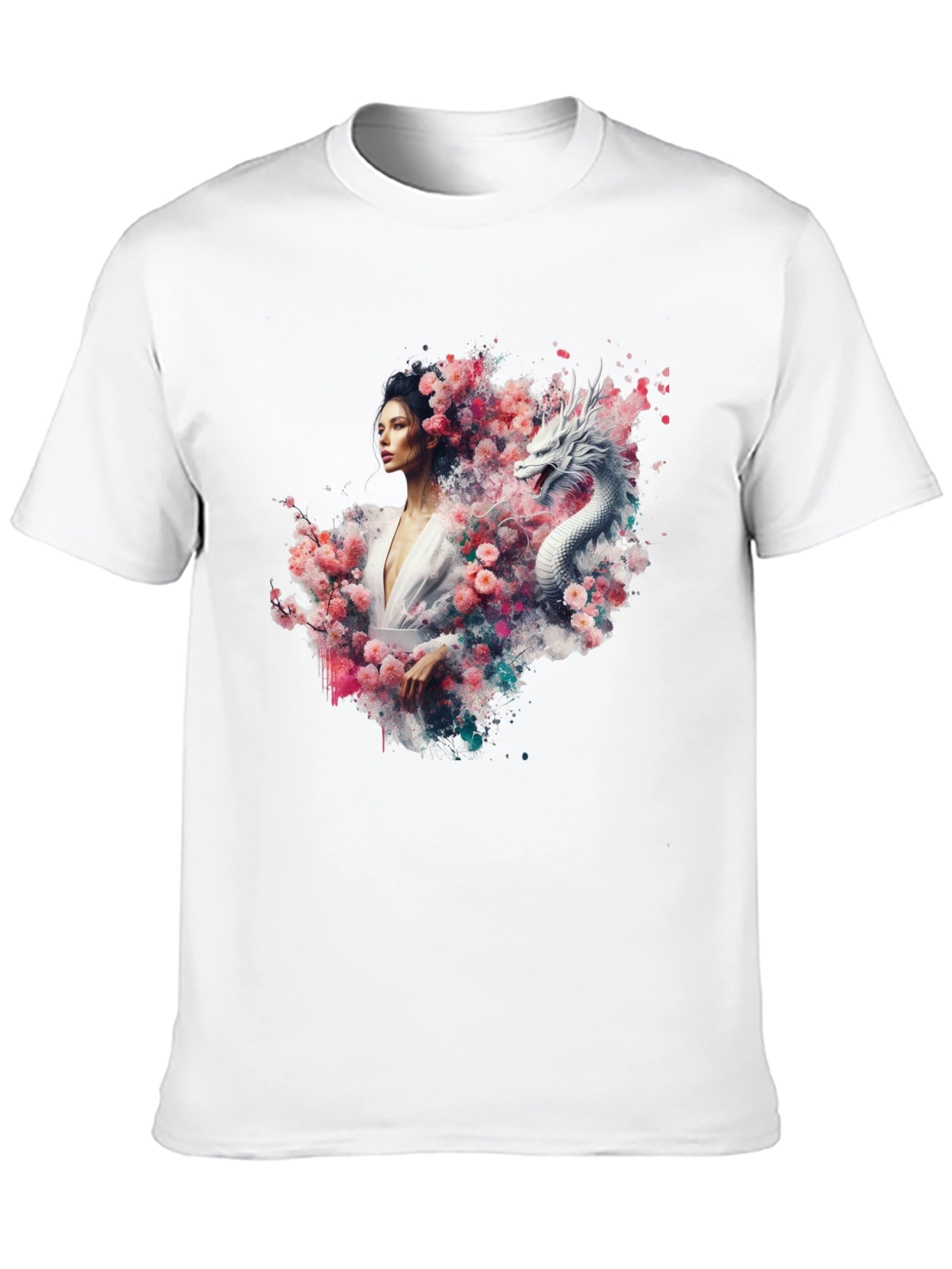 Black Dragon & Woman Graphic Tee view 10