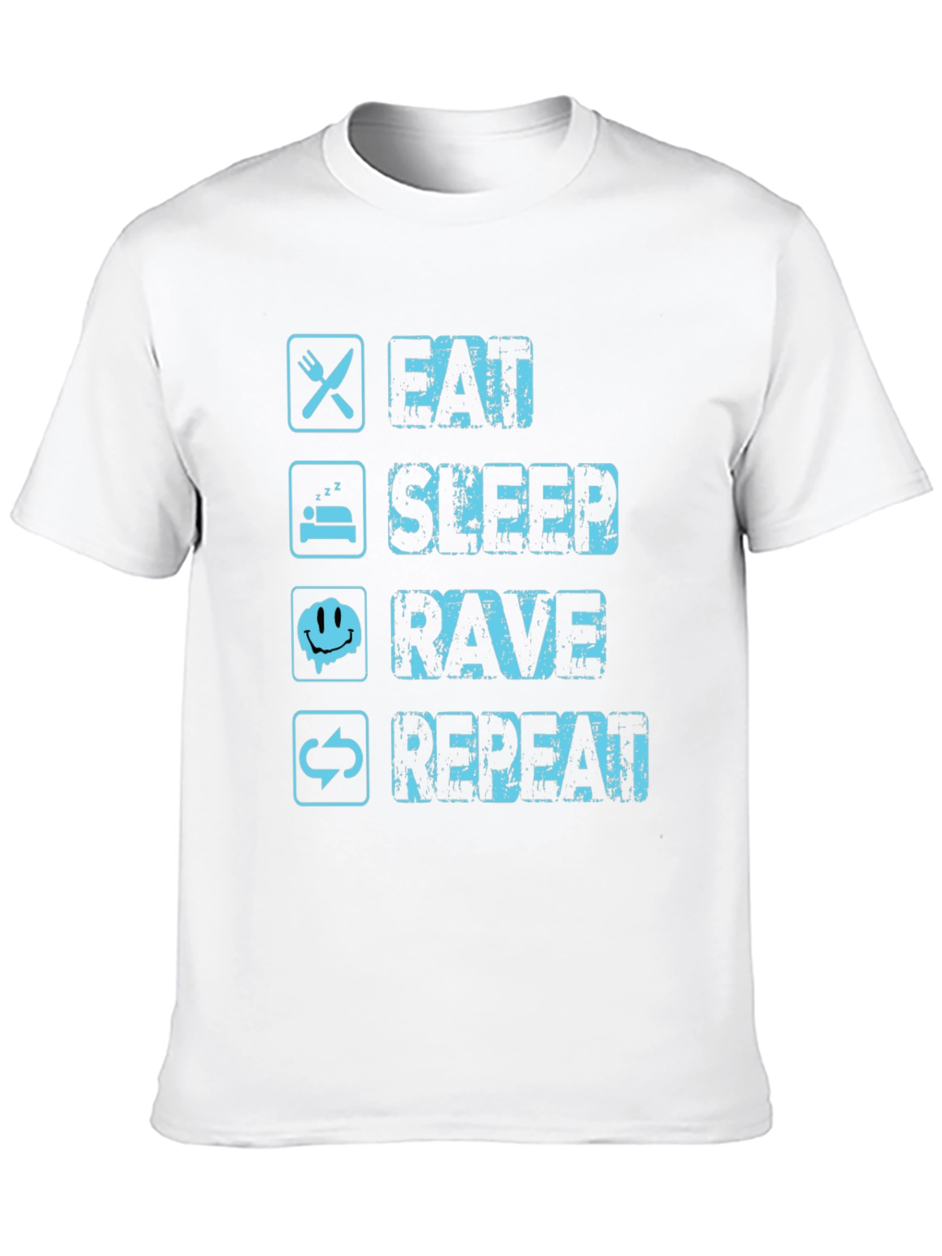 Black Eat Sleep Rave Repeat Graphic Tee view 10