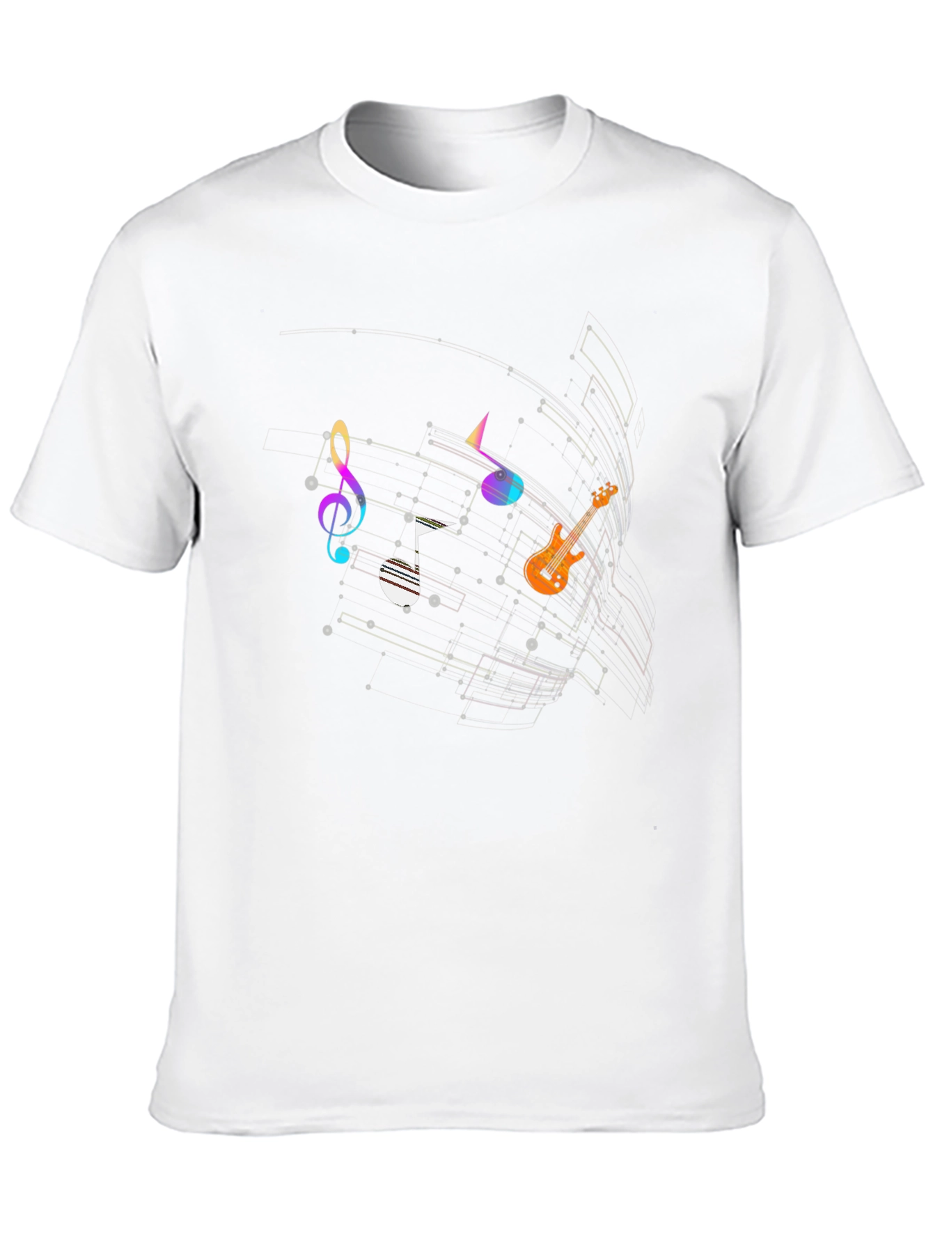 Black Music Notes Graphic T-Shirt - Stylish & Unique Design view 10