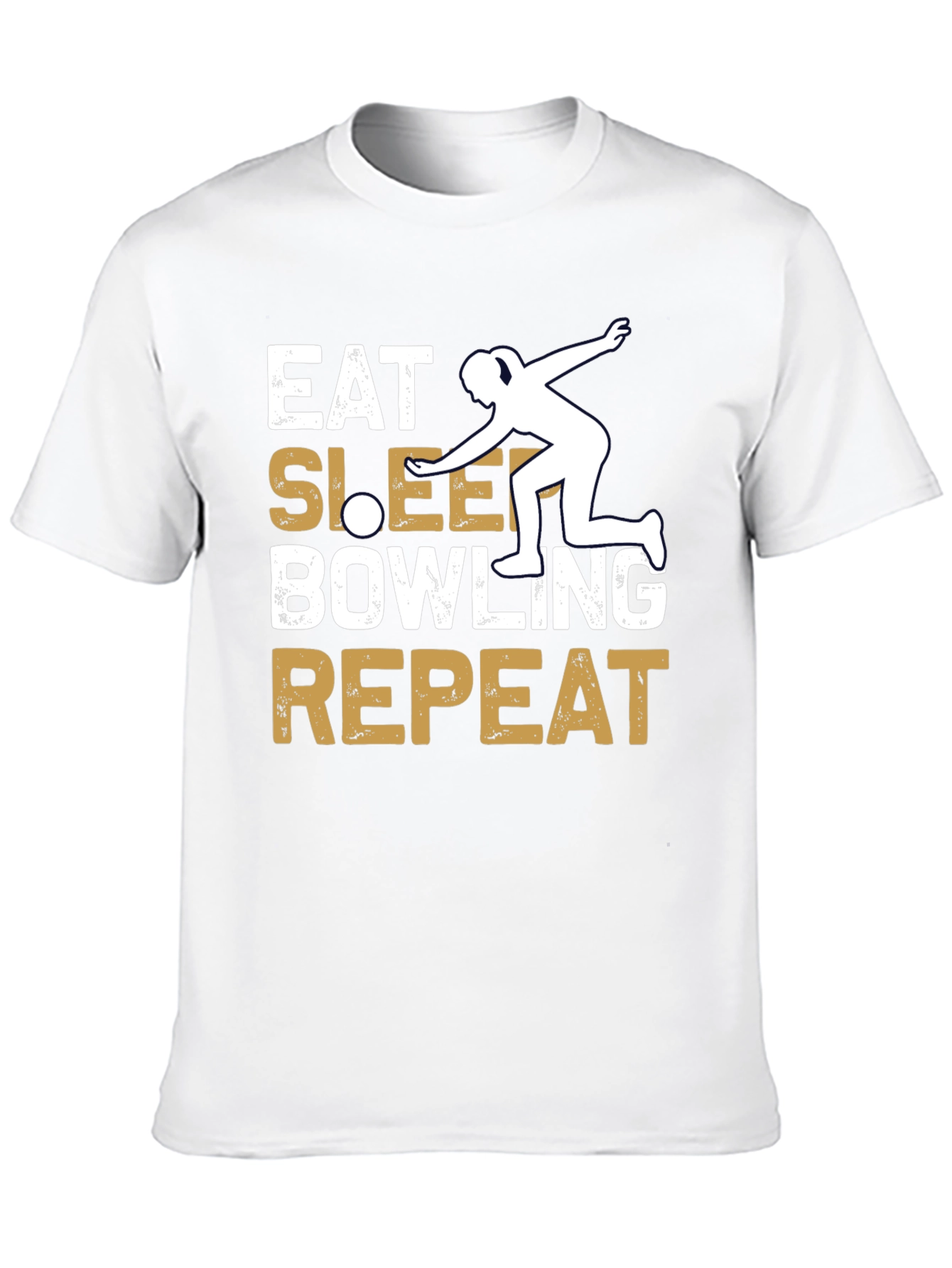 Black Eat Sleep Bowling Repeat Graphic Tee view 10