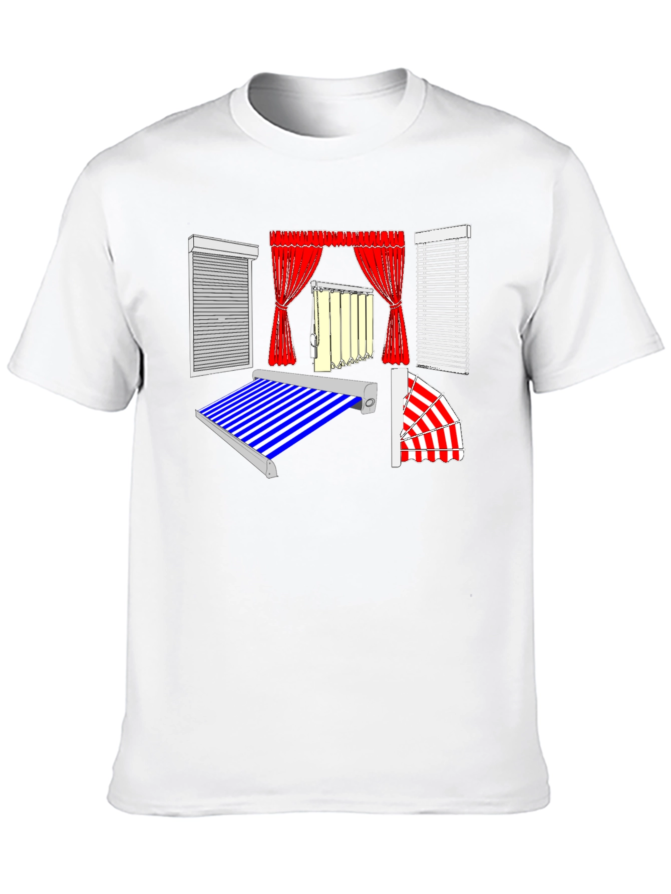 Black Men's Black Graphic T-Shirt - Blinds and Awnings Design view 10