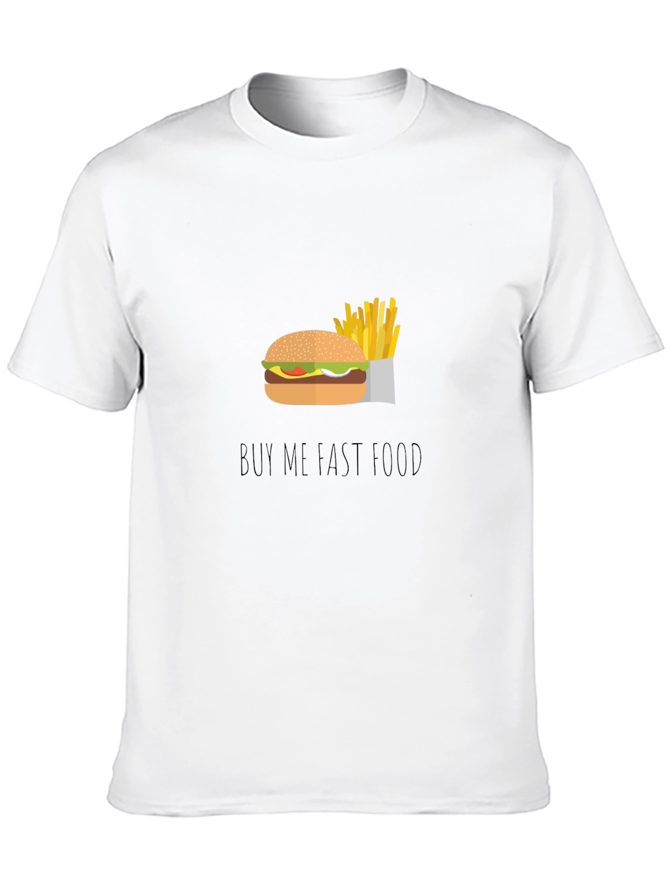 Black Buy Me Fast Food Graphic Tee - Unisex Black T-Shirt view 10