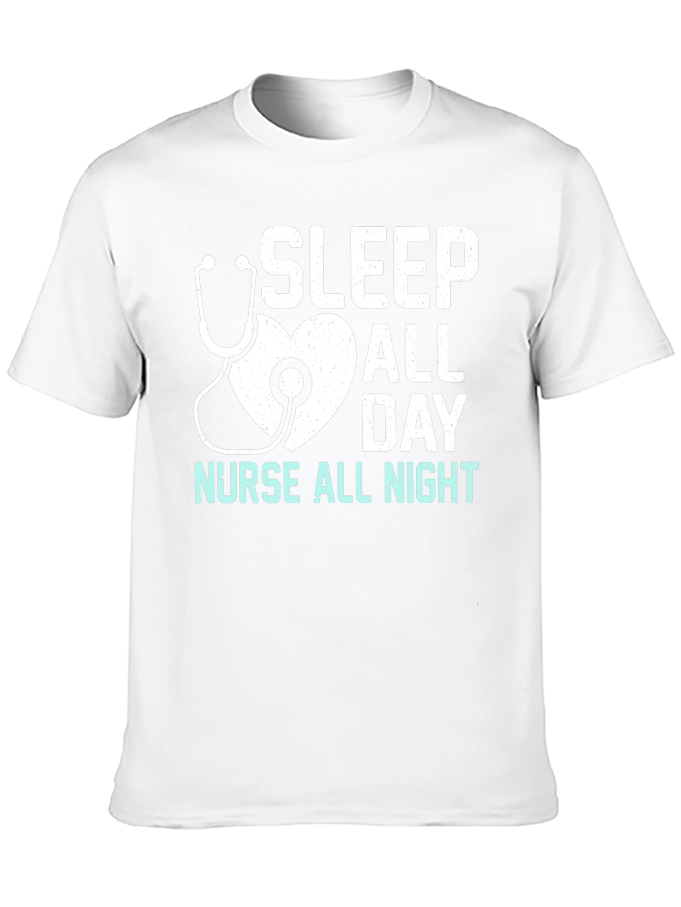 Black Nurse T-Shirt - Sleep All Day, Nurse All Night view 10