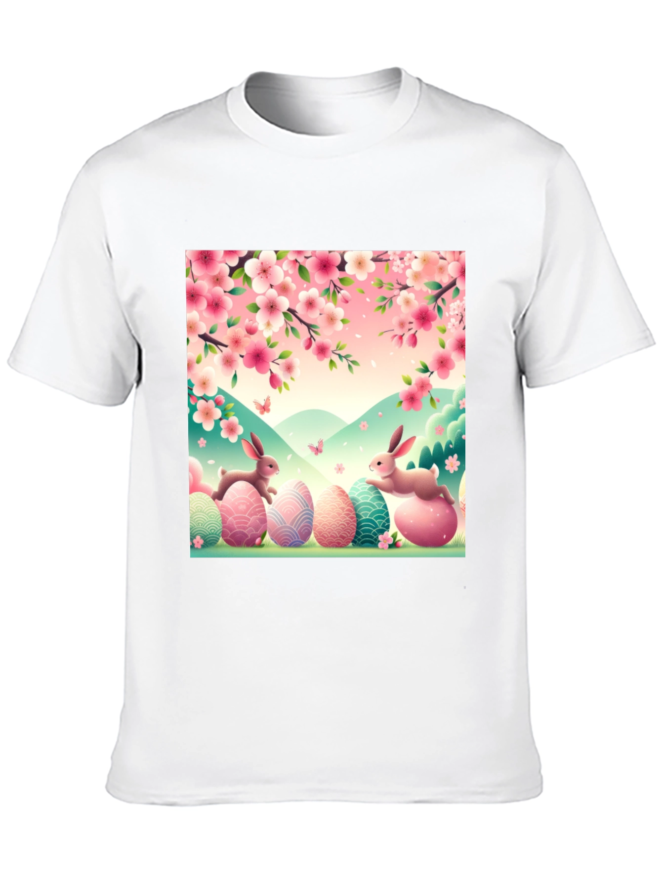 Camiseta Pascua Conejos y Flores