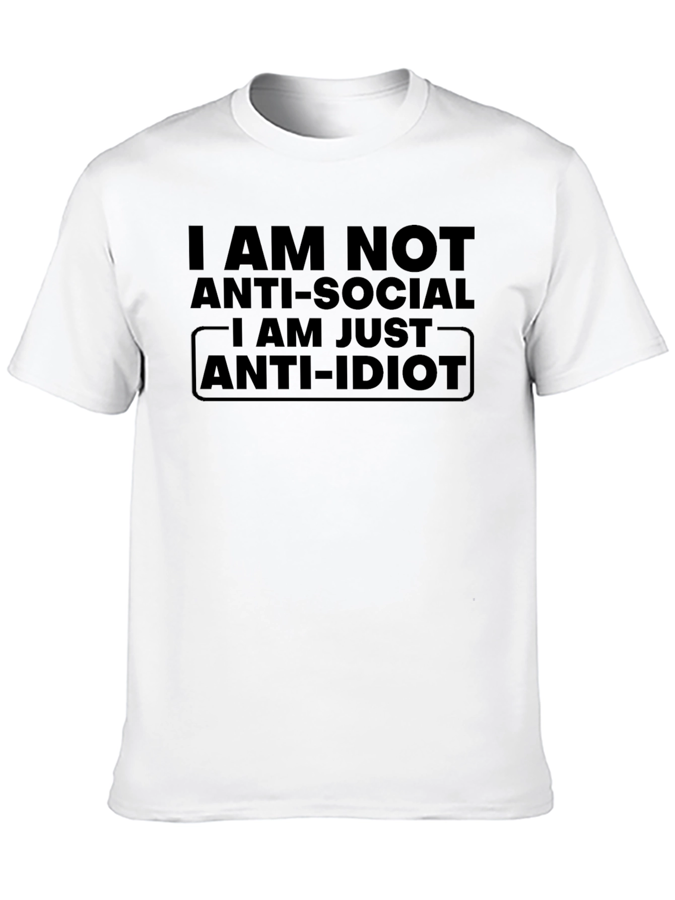 Black Anti-Social, Anti-Idiot Black Graphic Tee view 10