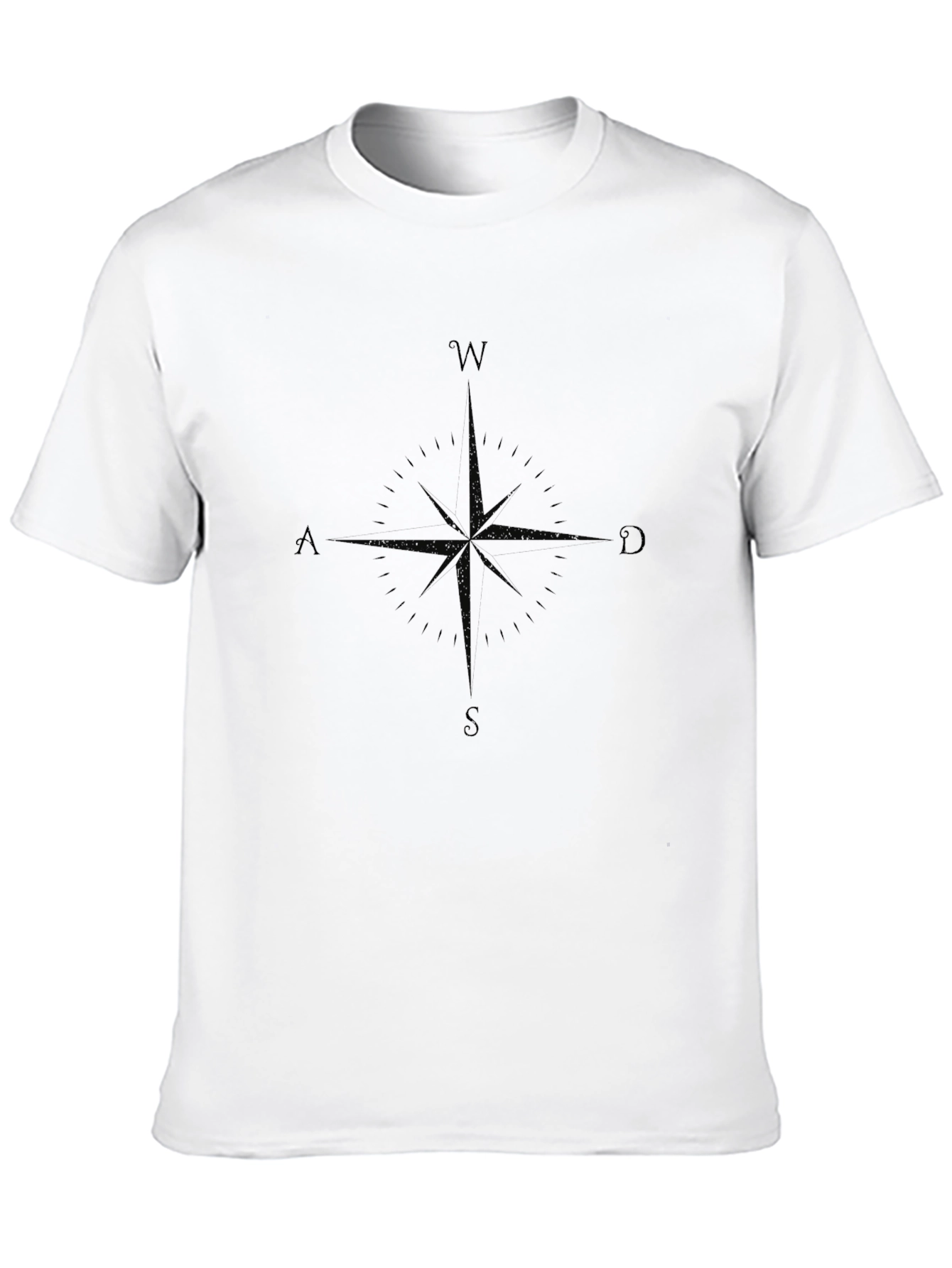 Black Compass Rose Graphic Tee - Classic Black Cotton view 10