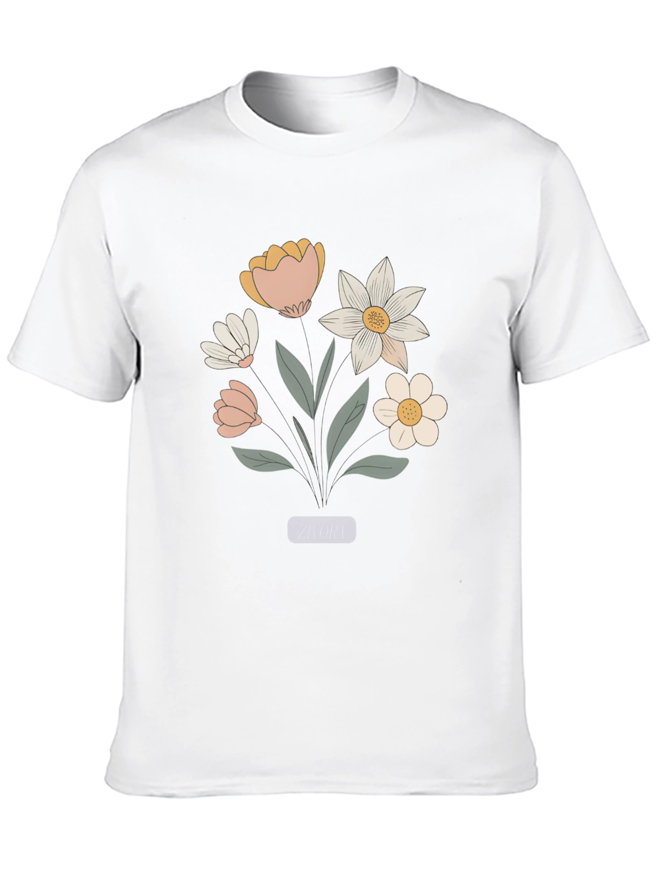 Black Floral Graphic Print Tee - Soft Cotton Comfort view 10