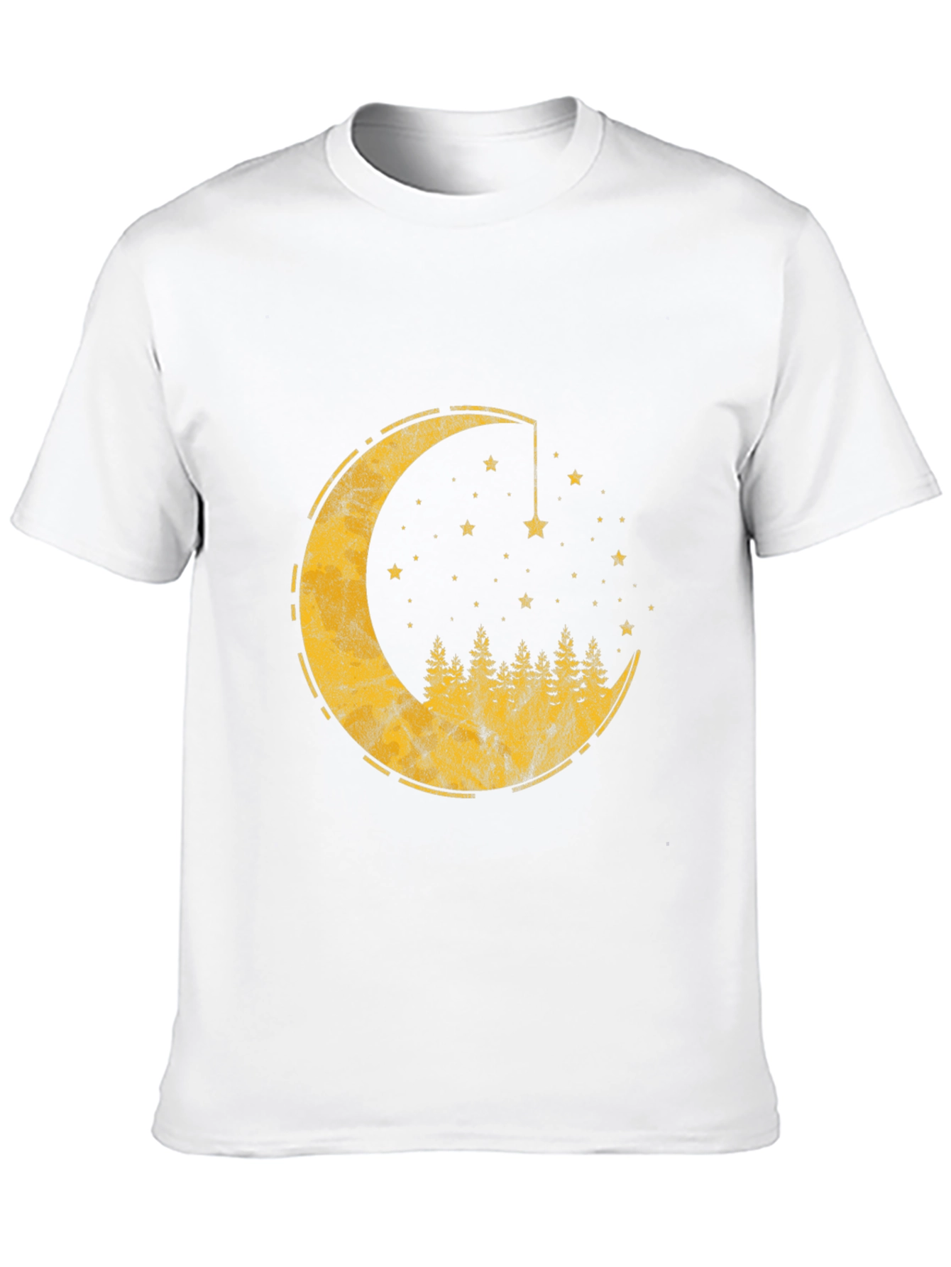 Black Crescent Moon & Forest Graphic T-Shirt - Men's Black Tee view 10