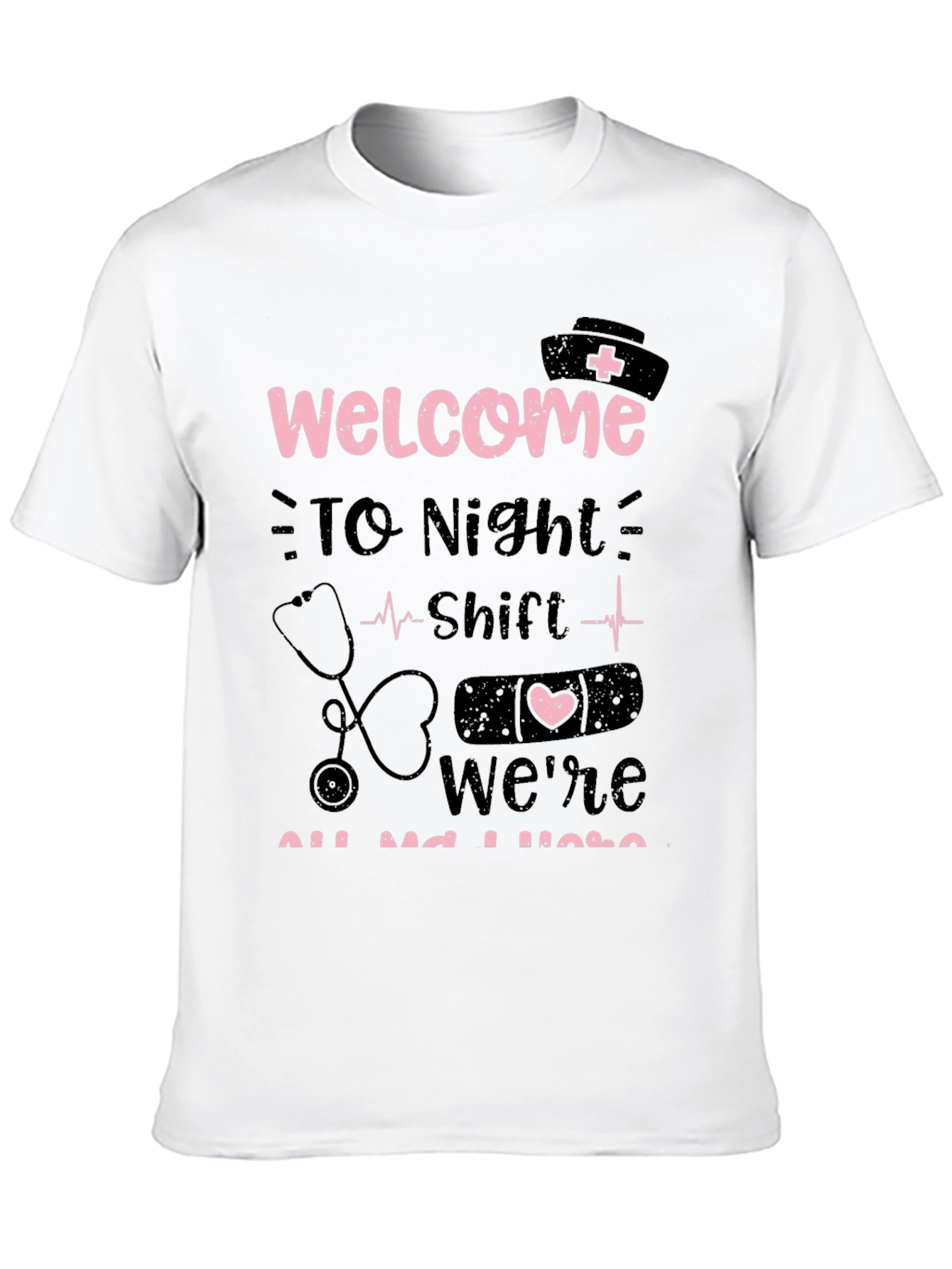 Black Night Shift Nurse Tee - Welcome Humor T-Shirt view 10
