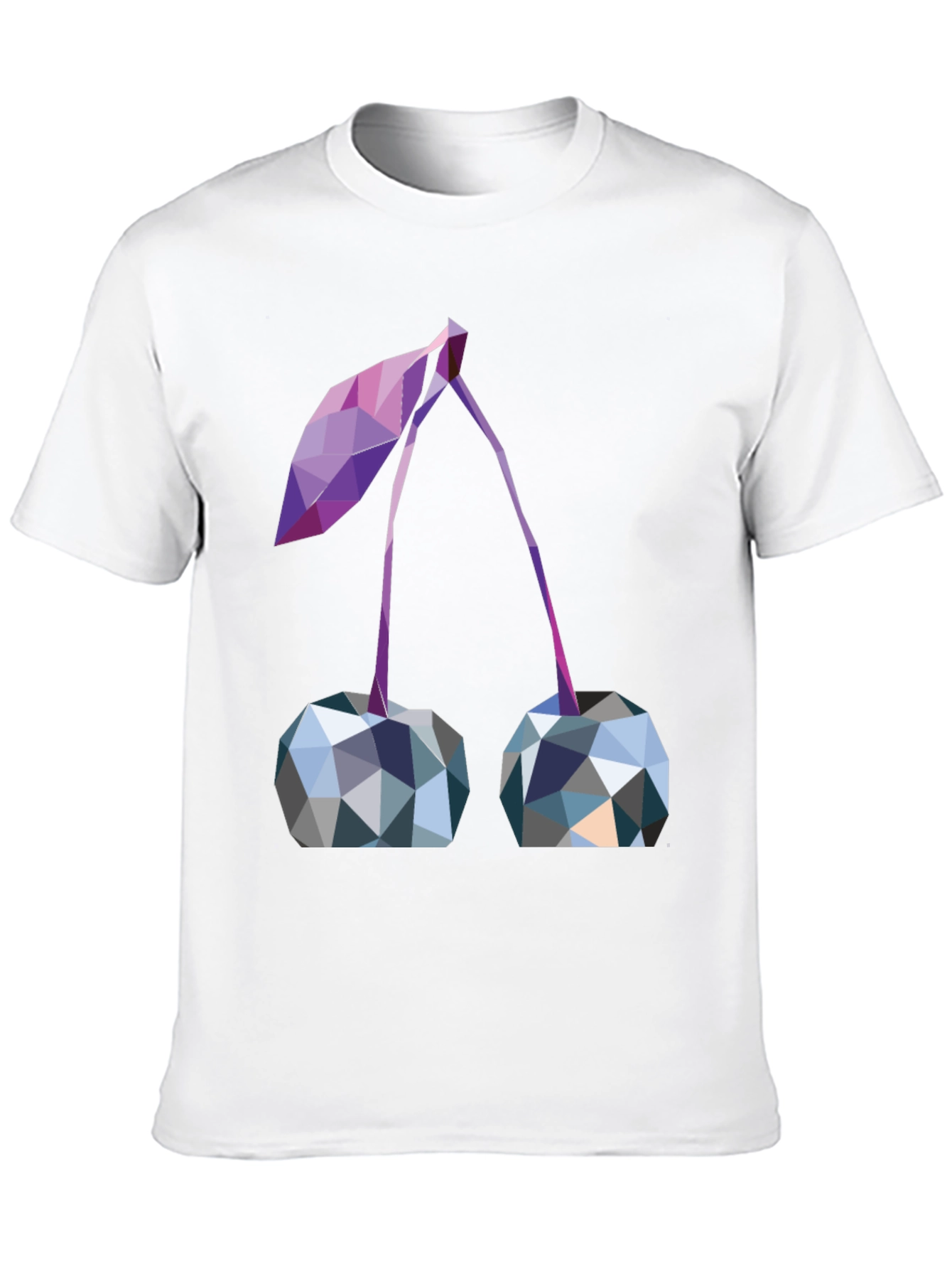 Black Geometric Cherry Print Black T-Shirt view 10