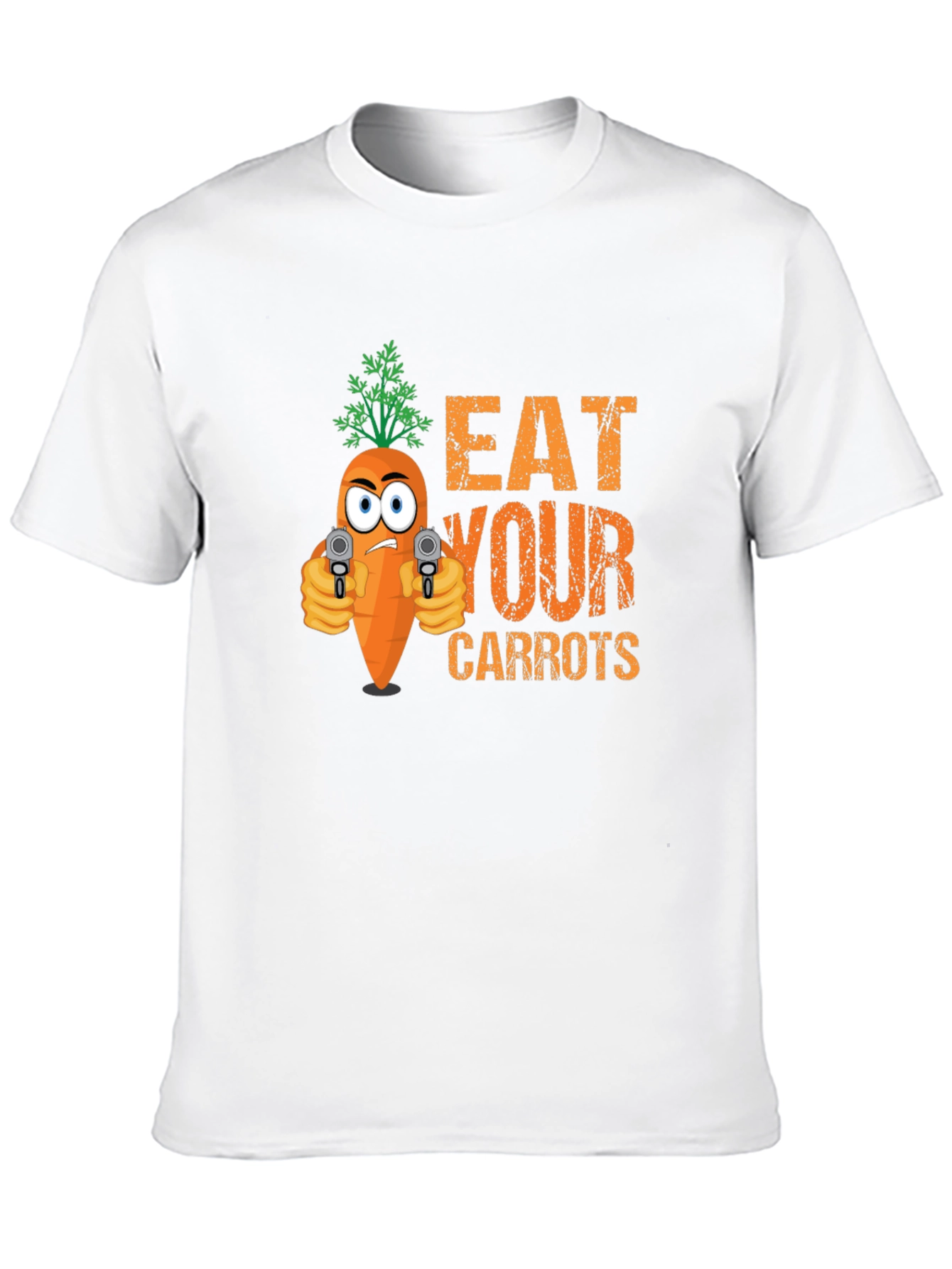 Black Eat Your Carrots Funny Graphic T-Shirt view 10